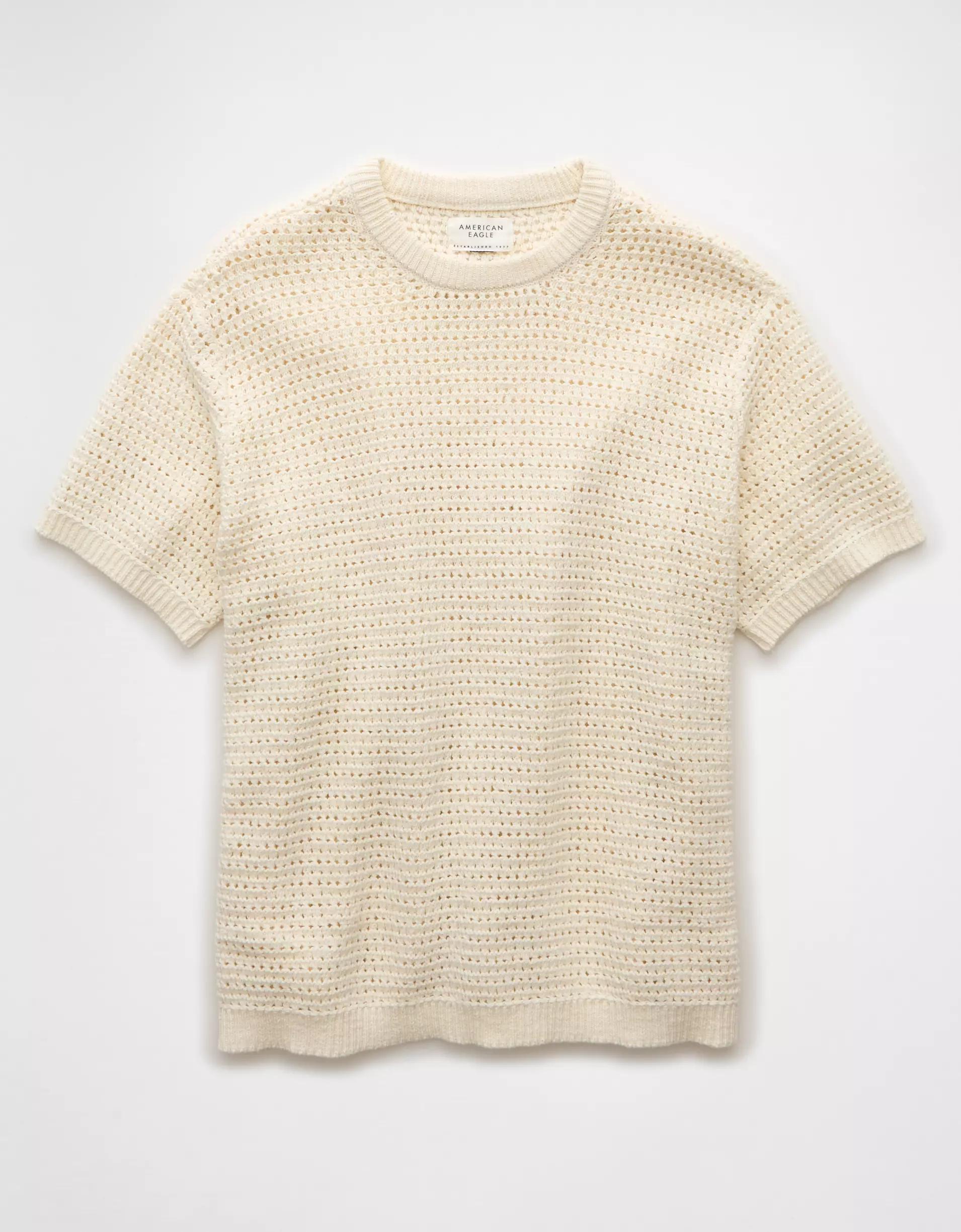 AE Open Knit Sweater T-Shirt Product Image