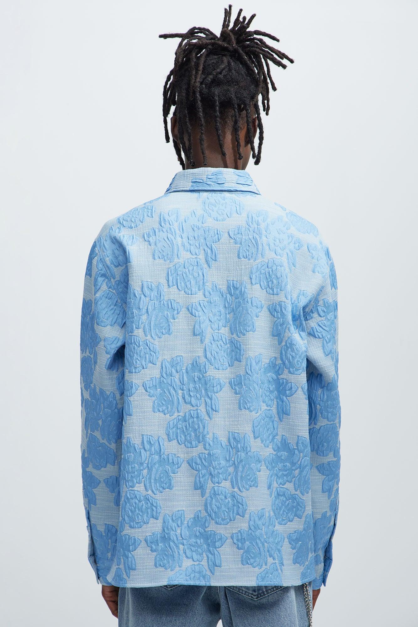 Bartlett Jacquard Long Sleeve Shirt - Blue Product Image