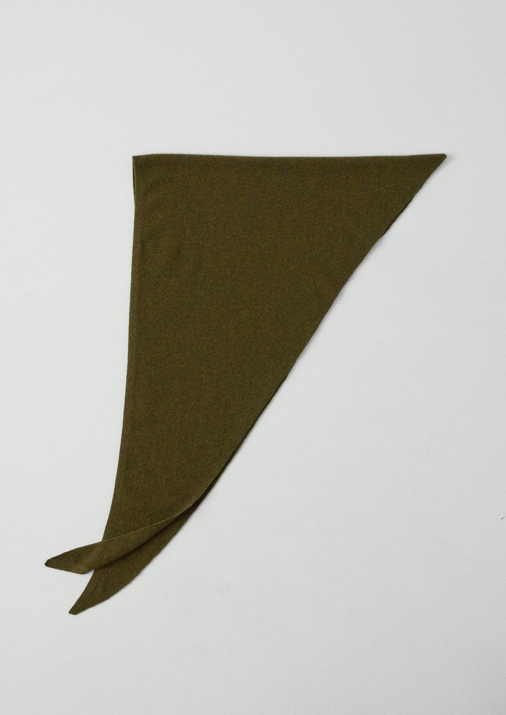Wool Cashmere Large Bandana | Olive Product Image