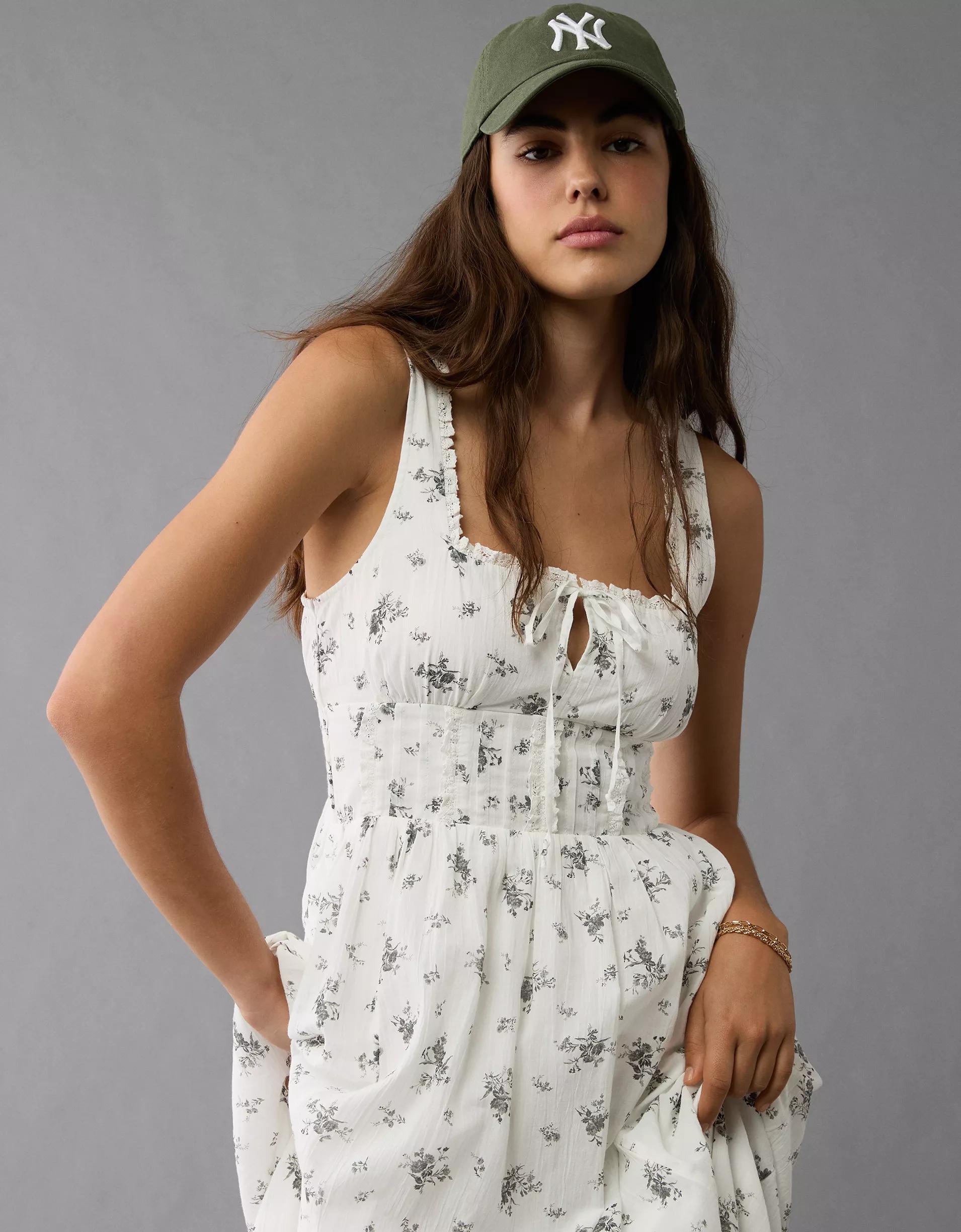 AE Corset Floral Midi Dress Womens Product Image