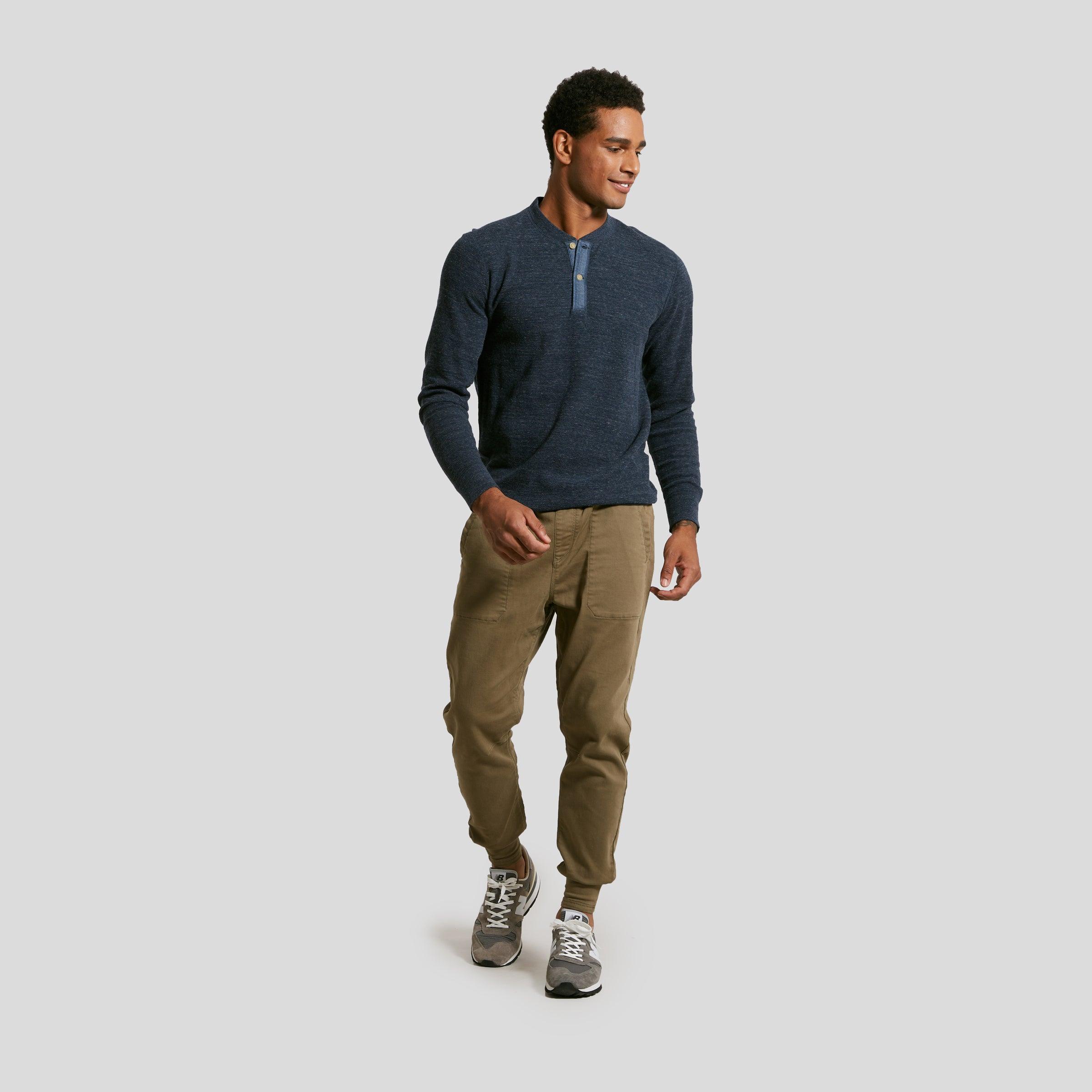 New Windsor Double Cloth Henley - Navy Heather Product Image