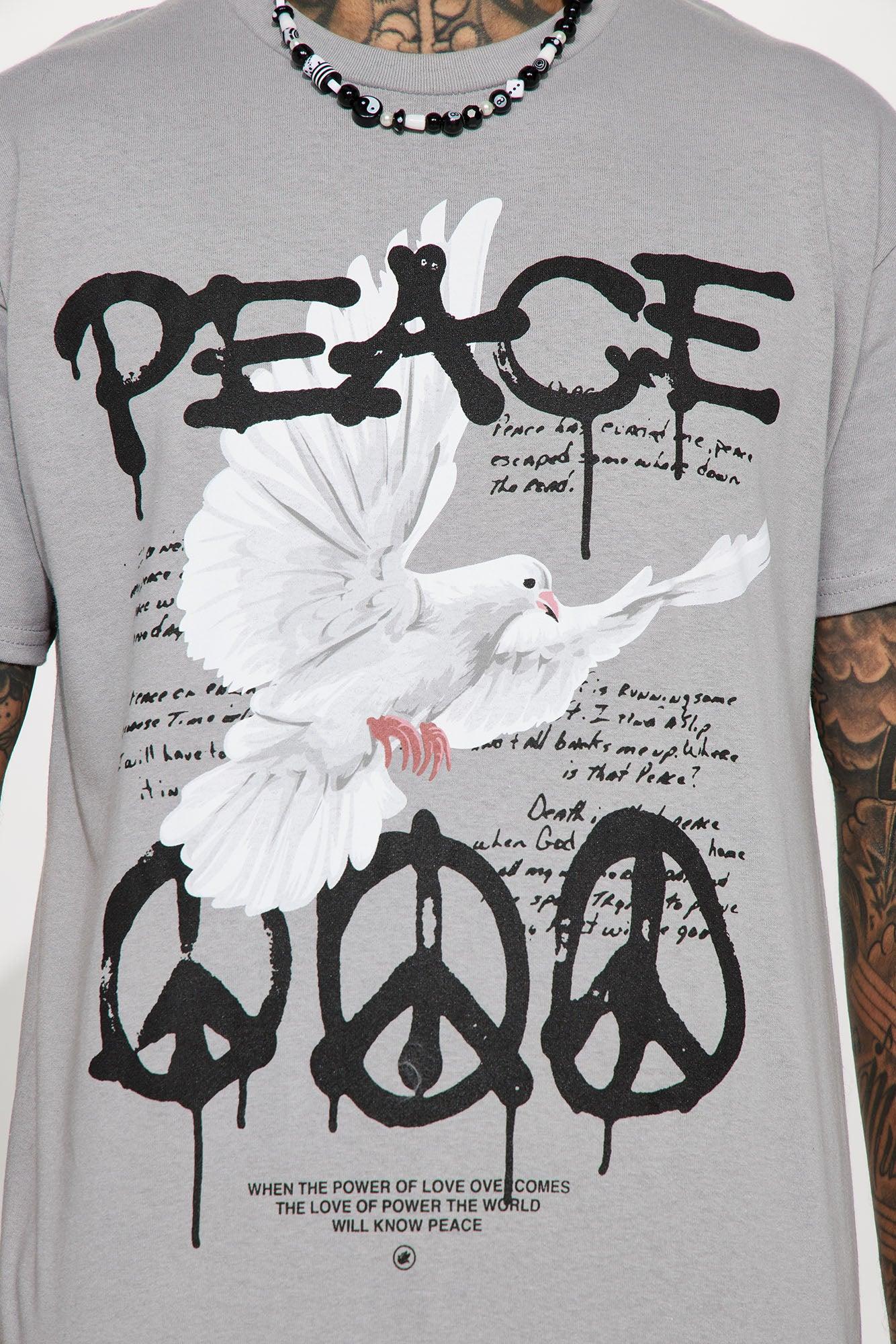 The Power Of Peace Short Sleeve Tee - Grey Product Image