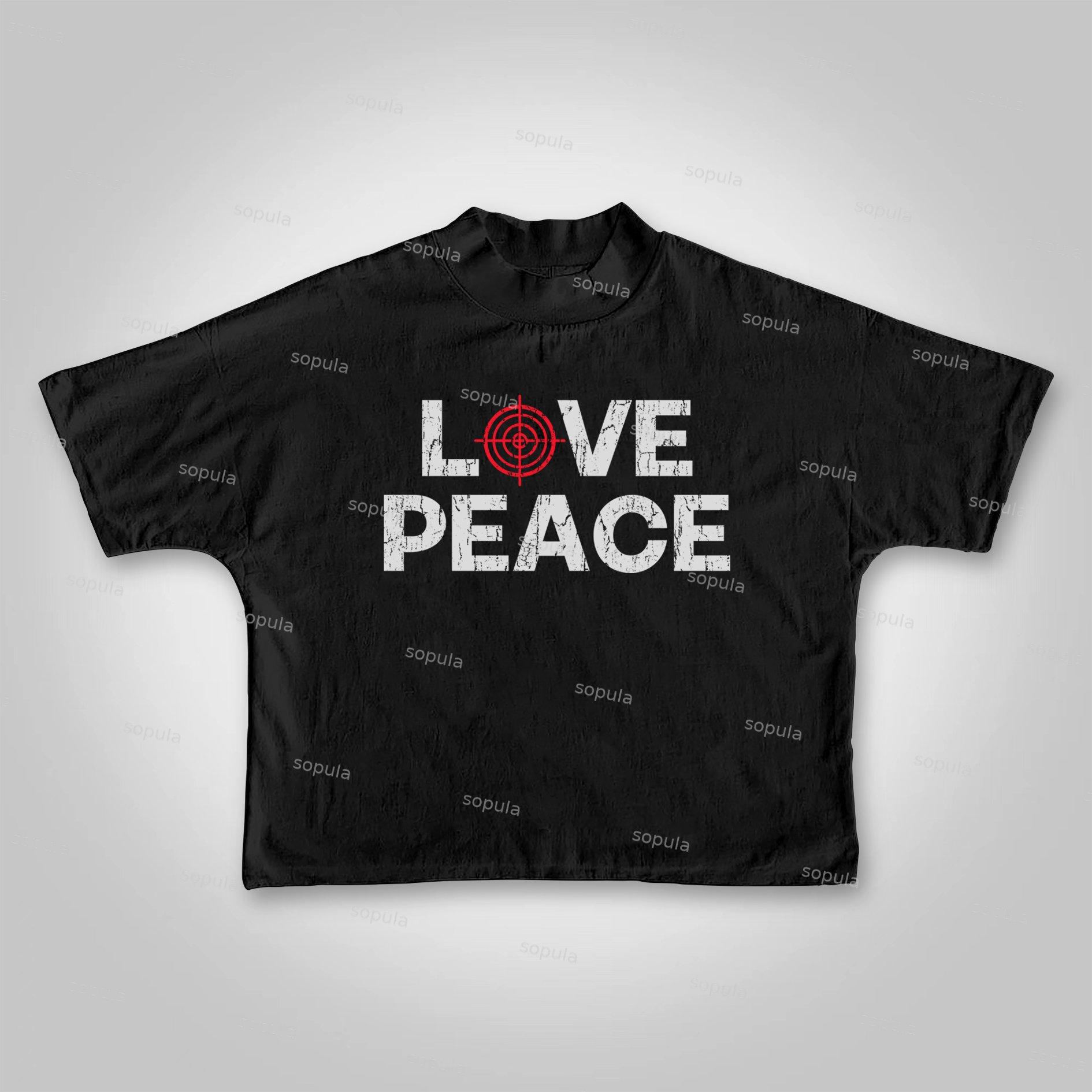 Sopula Love Peace Retro Deconstructed Gun Graphic Cropped T-shirt Product Image