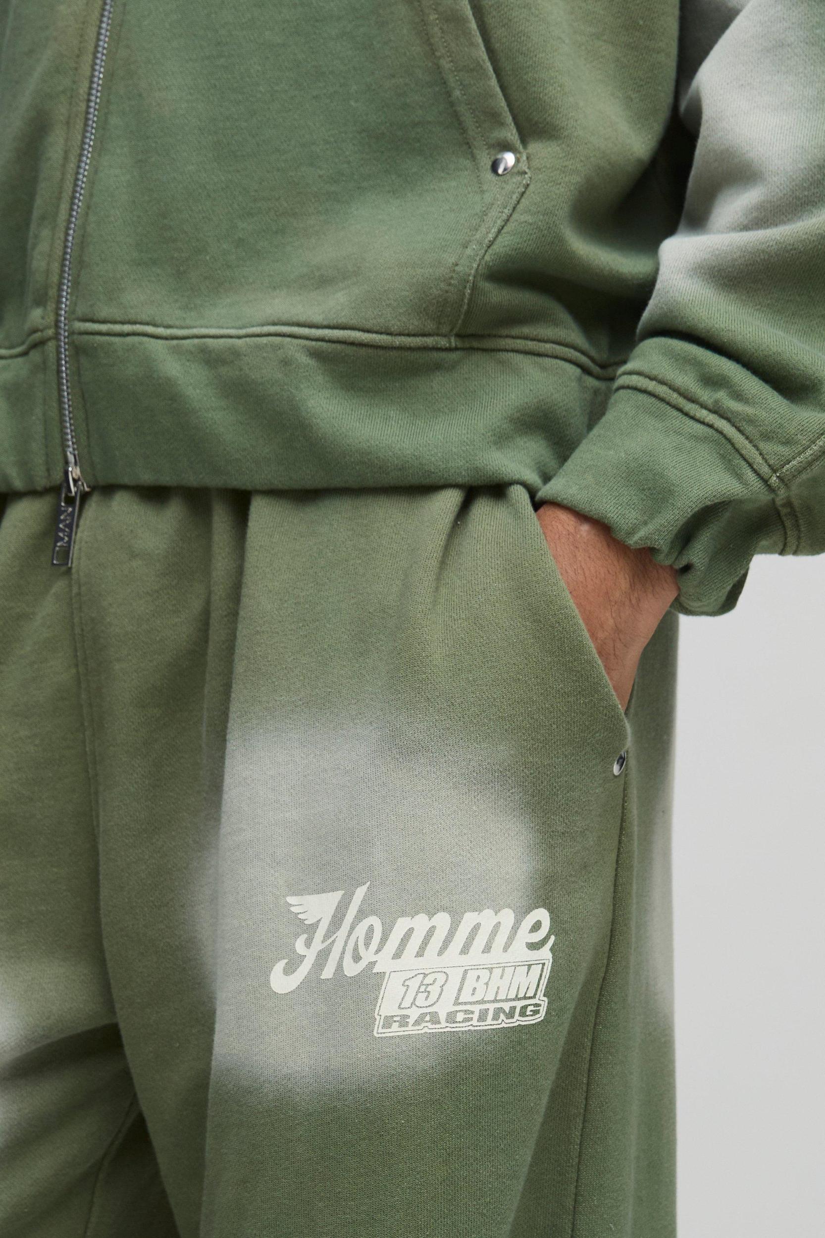 Wide Leg Homme Washed Sweatpants | boohooMAN USA Product Image