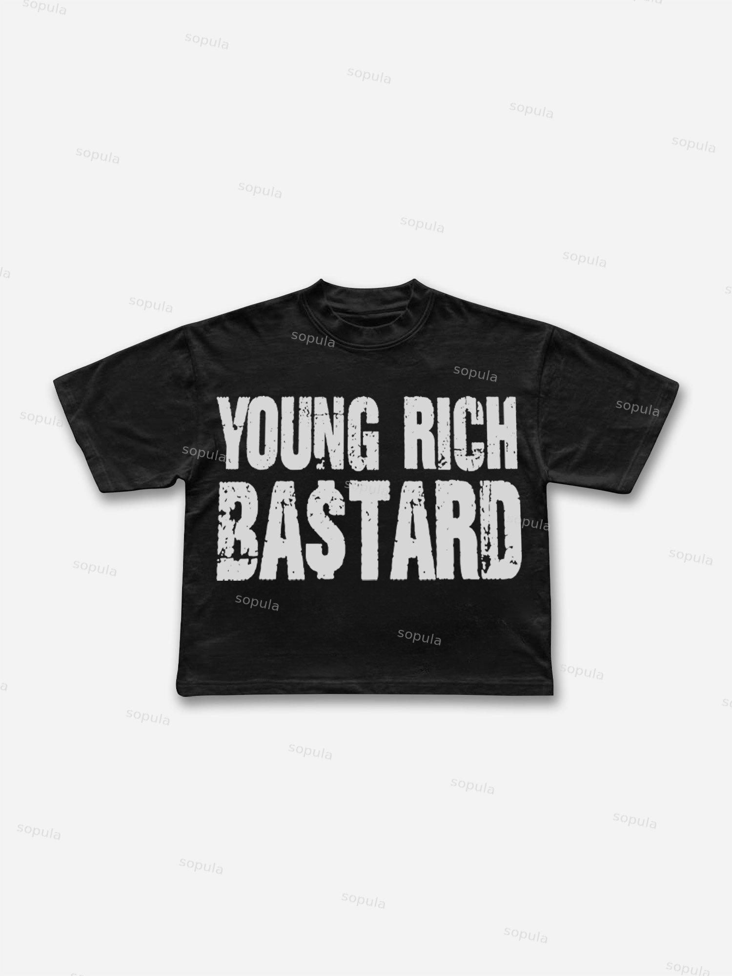 Young Rich Bastard Old Vintage Graphic Cropped T-shirt Product Image