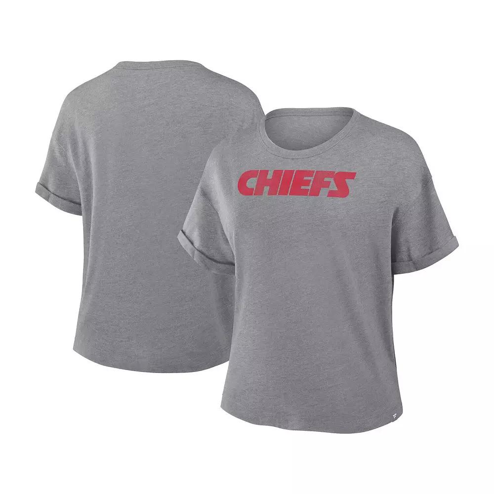 Women's Fanatics Heather Gray Chicago Bears Tri-Blend T-Shirt,  Product Image