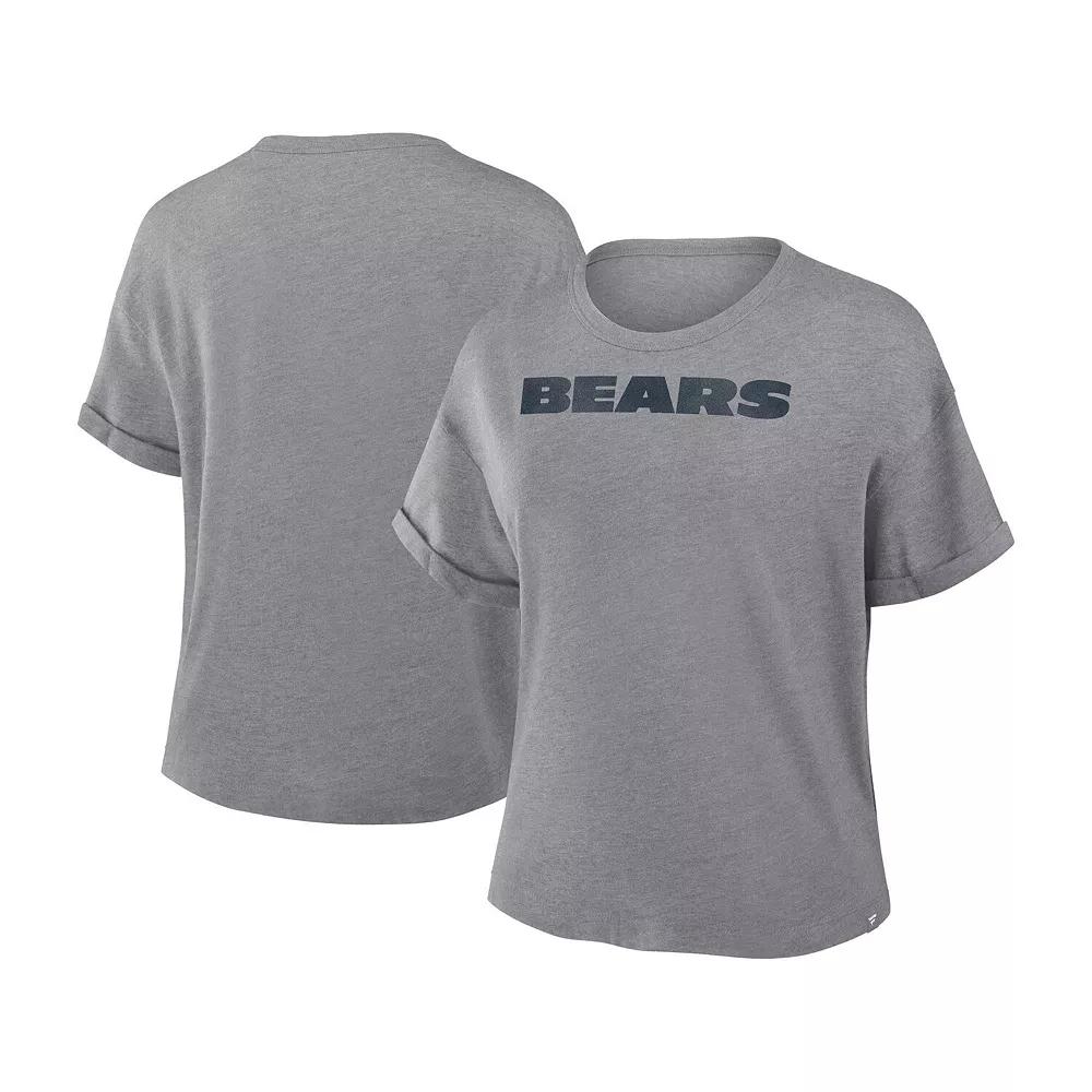 Women's Fanatics Heather Gray Chicago Bears Tri-Blend T-Shirt,  Product Image