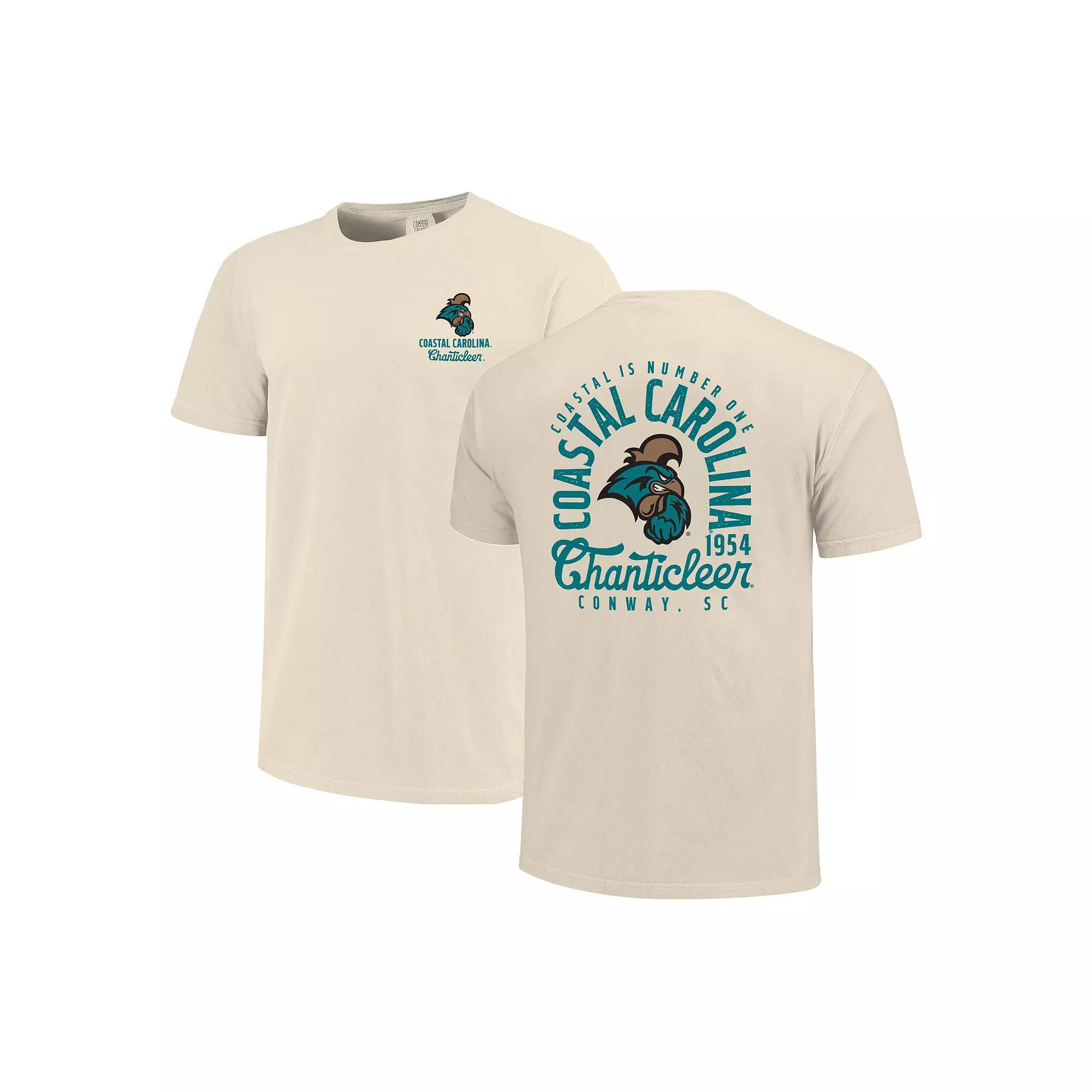 Men's Cream Coastal Carolina Chanticleers Comfort Colors Mascot Overlay T-Shirt, Size: 2XL, Nc2 Beige Product Image