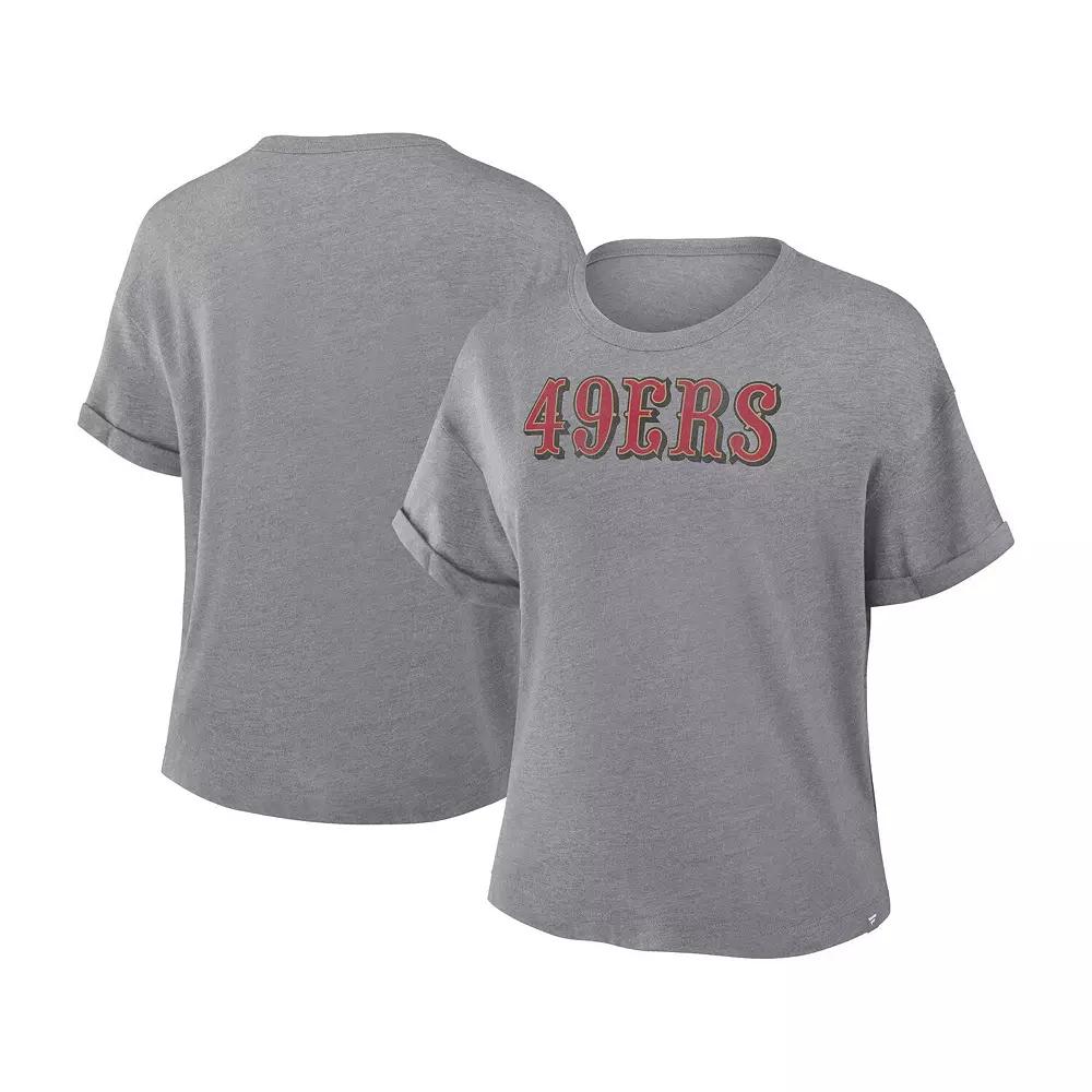 Women's Fanatics Heather Gray San Francisco 49ers Tri-Blend T-Shirt,  Product Image
