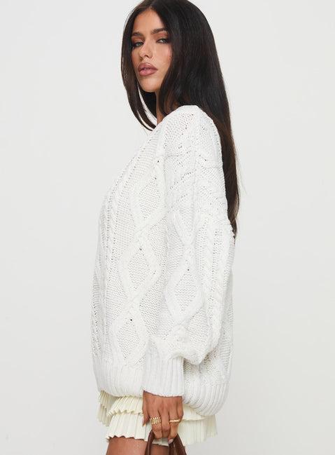 Anaya Oversized Sweater White Product Image