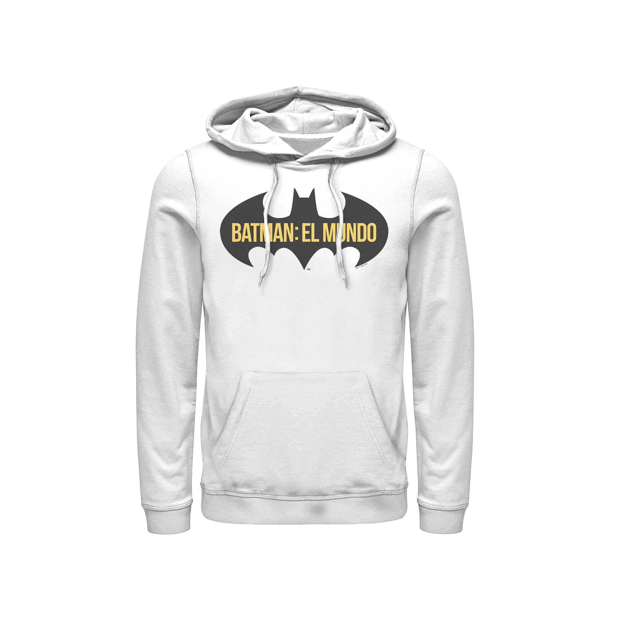 Men's Batman: El Mundo Spain Bat Logo Hoodie, Size: Small, White Product Image
