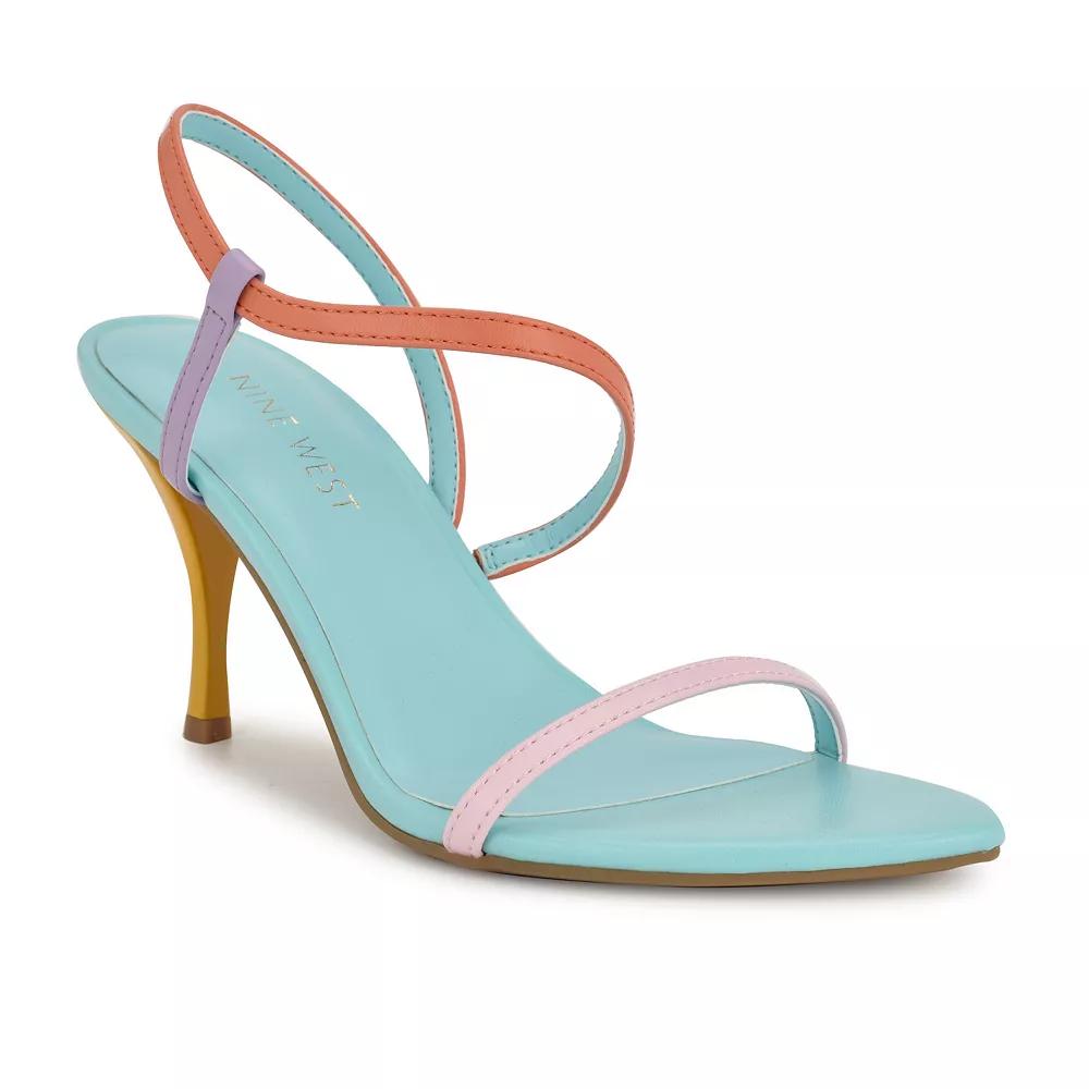 Nine West Cakely Women's Slip-On Almond Toe Heeled Dress Sandals, Size: 9, Pink Orange Purple Product Image