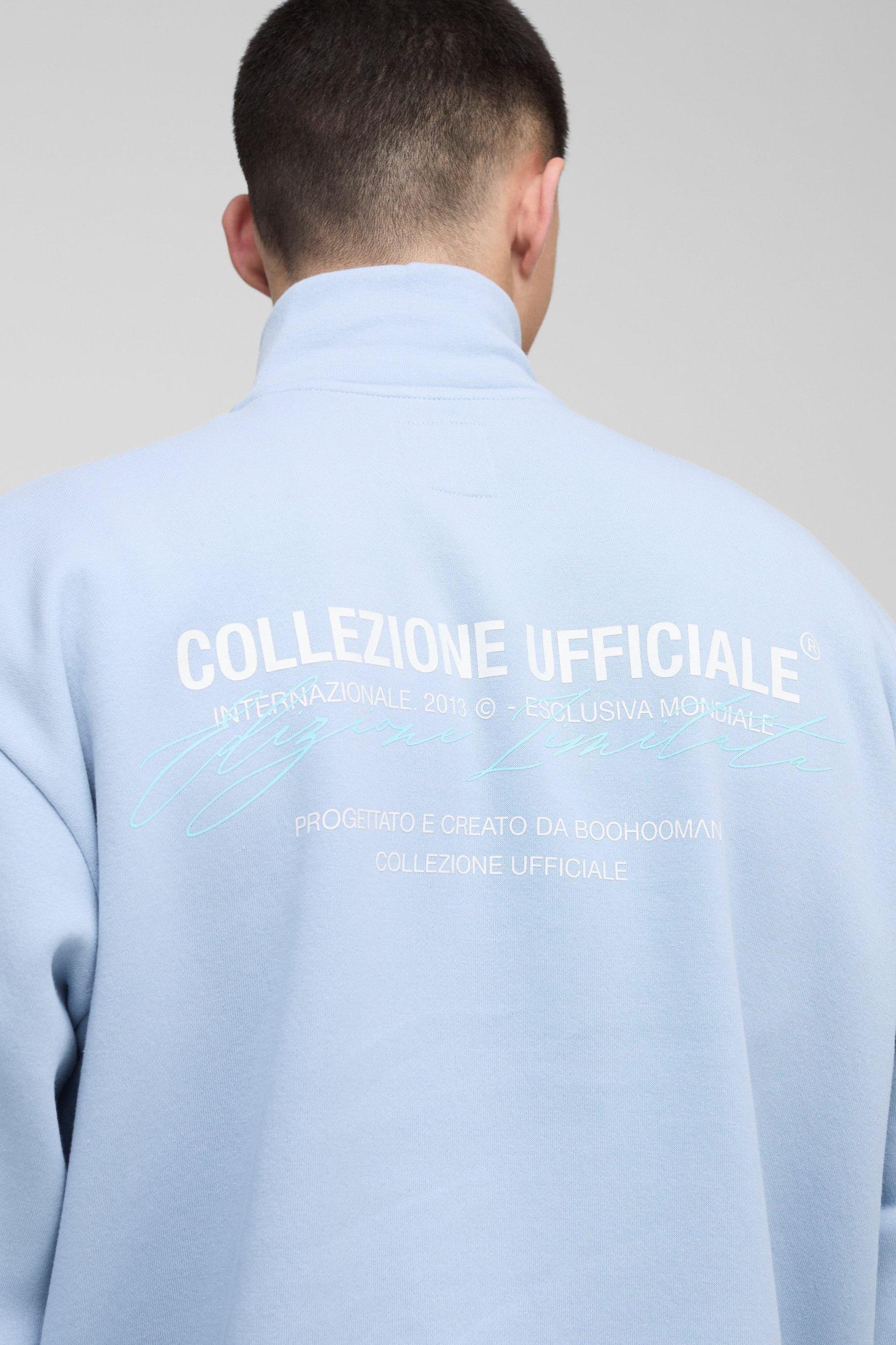 Oversized Boxy Collection Zip Funnel Neck Sweatshirt | boohooMAN USA Product Image