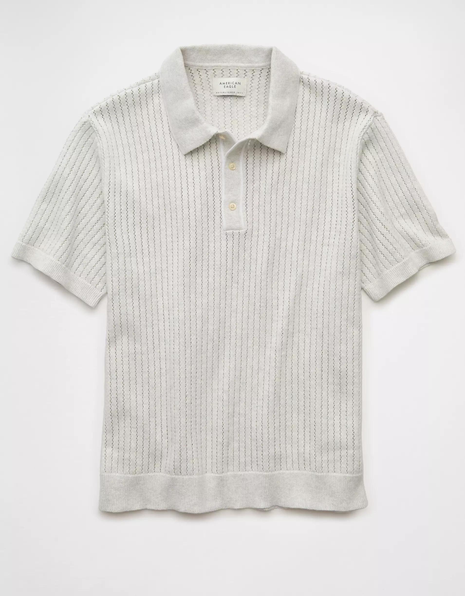 AE Weekend Tipped Sweater Polo Shirt Product Image