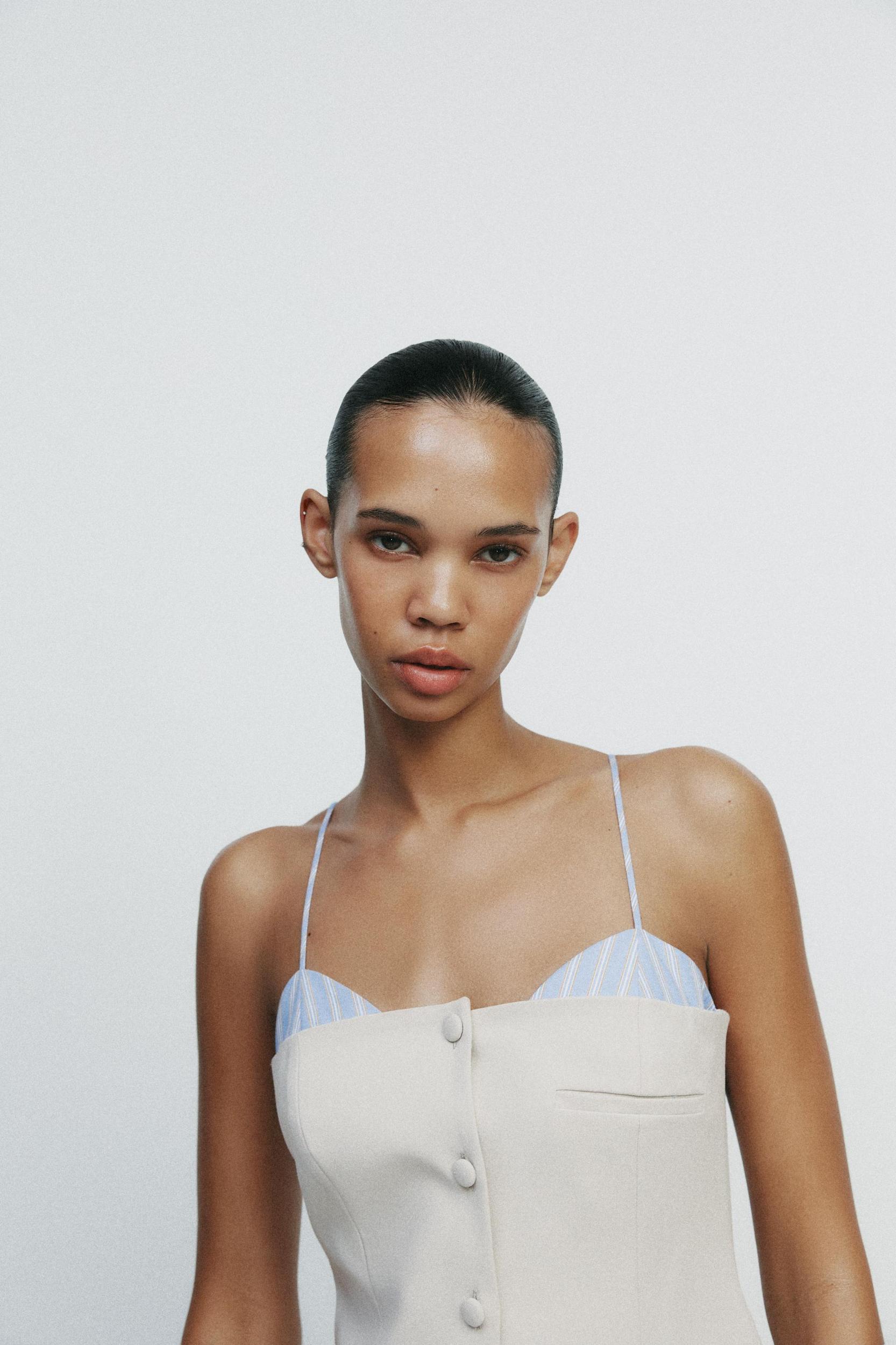 COMBINATION SHORT POPLIN DRESS Product Image