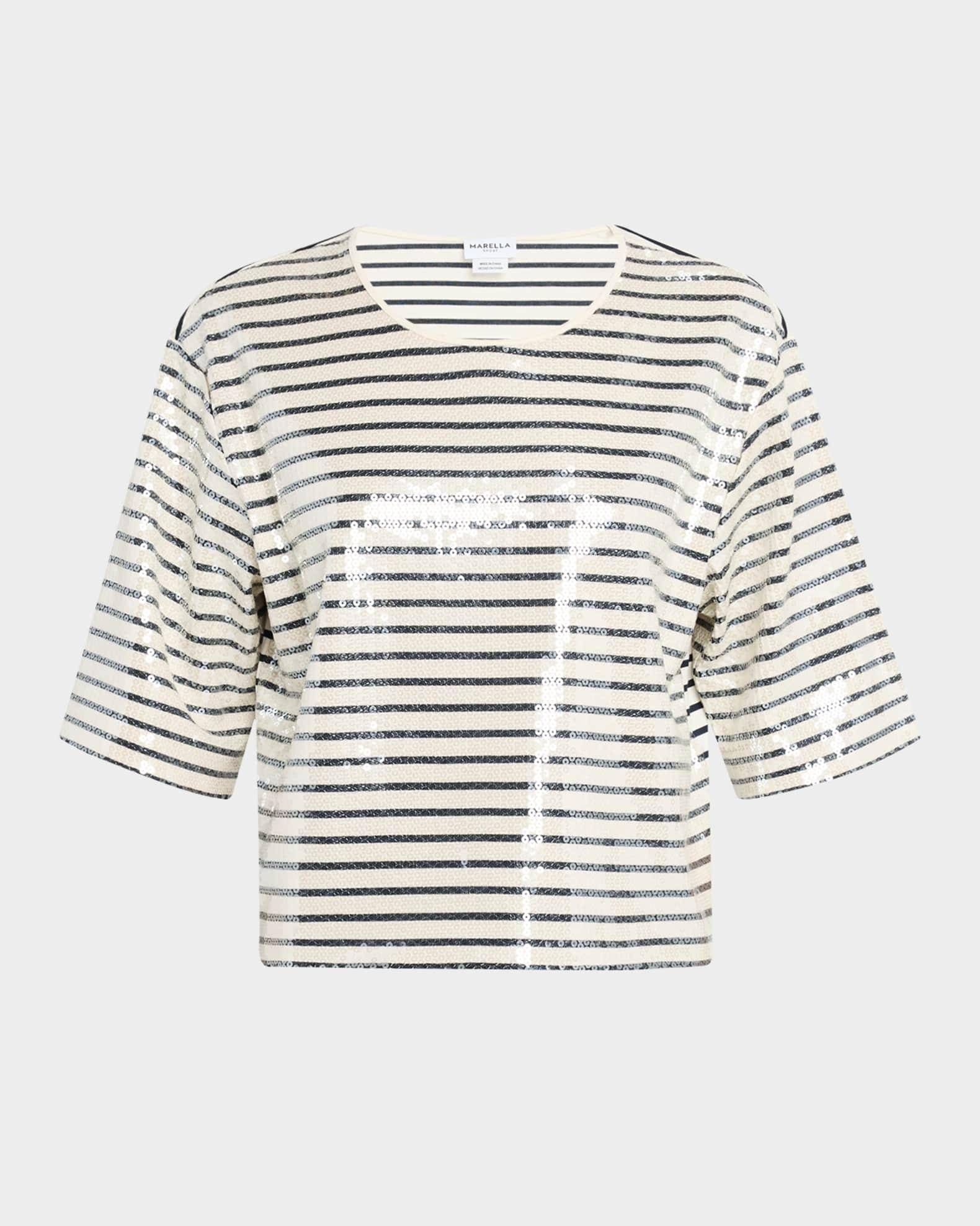 Gardone Boxy Striped Sequin Tee Product Image