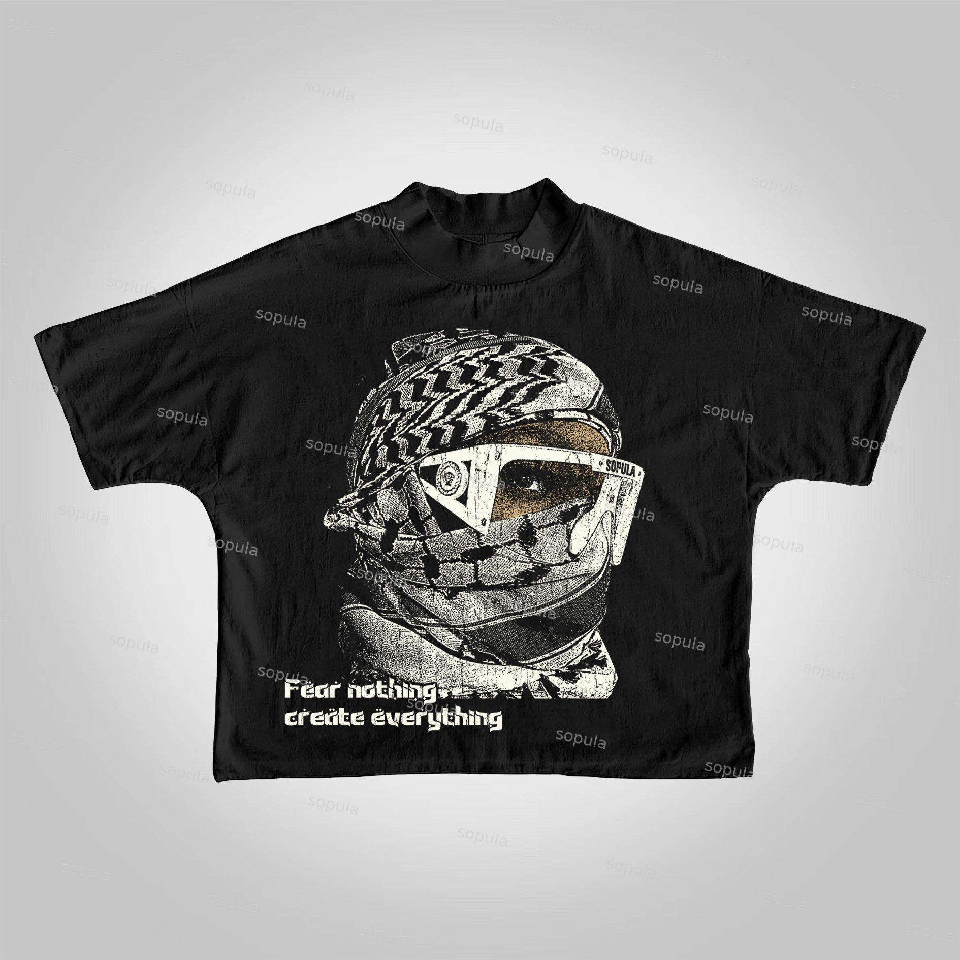 Sopula Fear Nothing, Create Everything Vintage Characters Cropped T-Shirts Product Image
