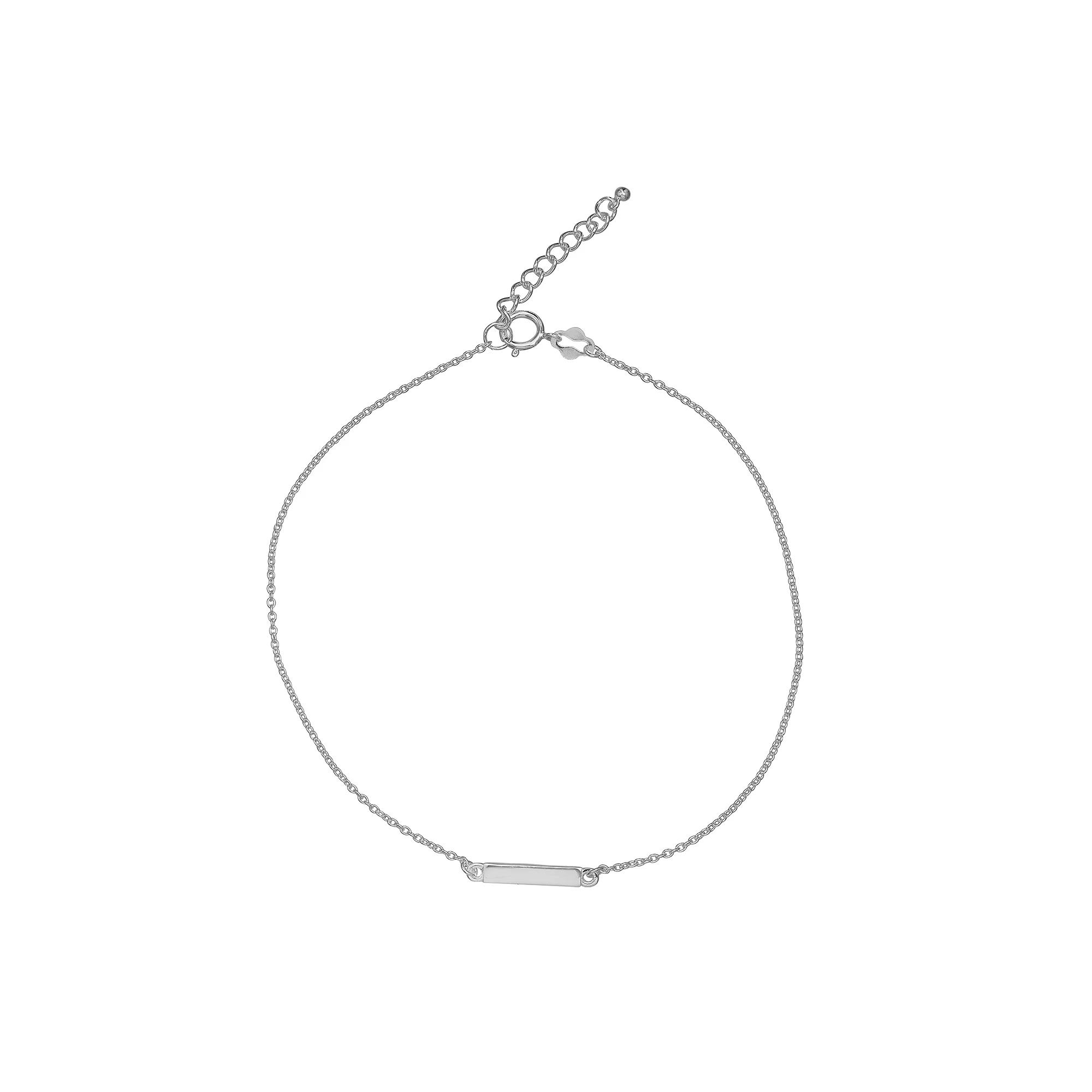 PRIMROSE Sterling Silver Polished Bar Anklet, Women's, Size: 9" Product Image