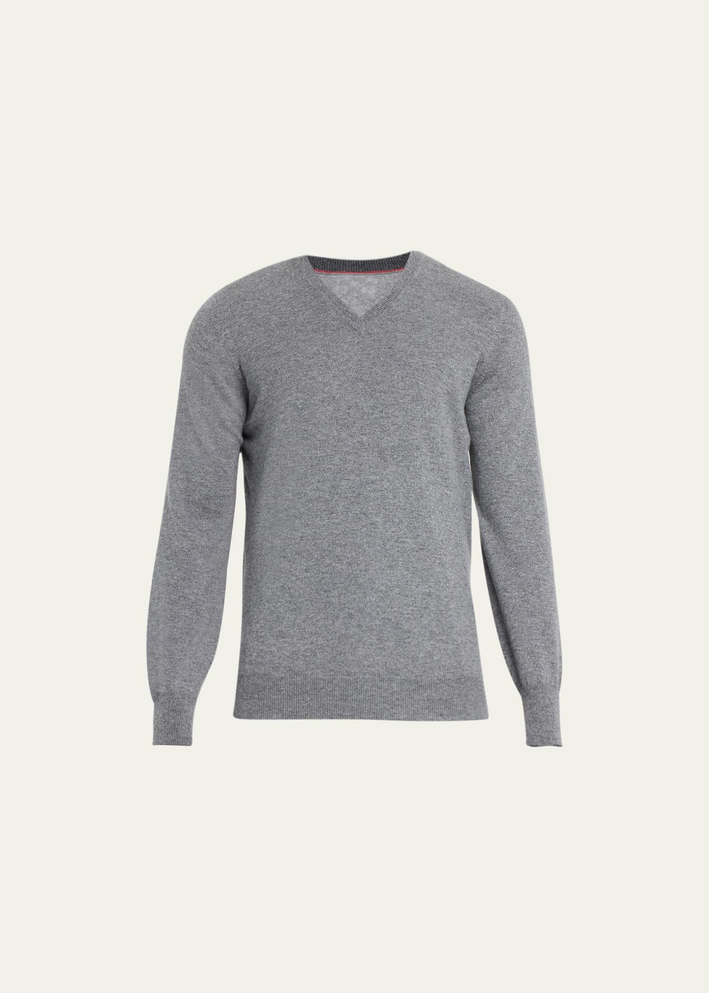 Mens Cashmere V-Neck Sweater Product Image