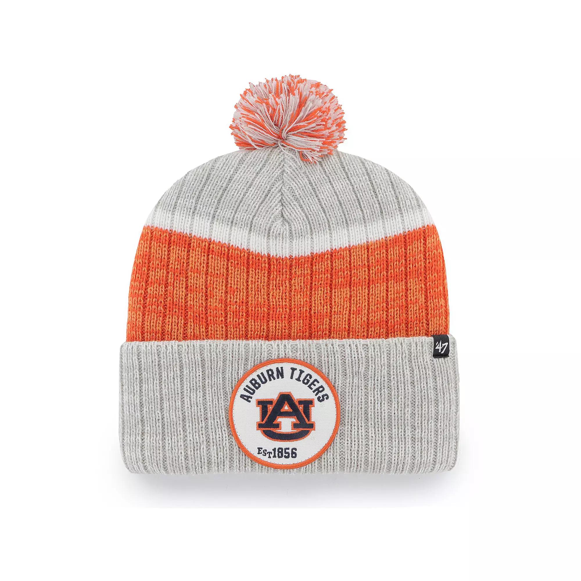 Men's '47 Gray Auburn Tigers Holcomb Cuffed Knit Hat with Pom, Grey Product Image