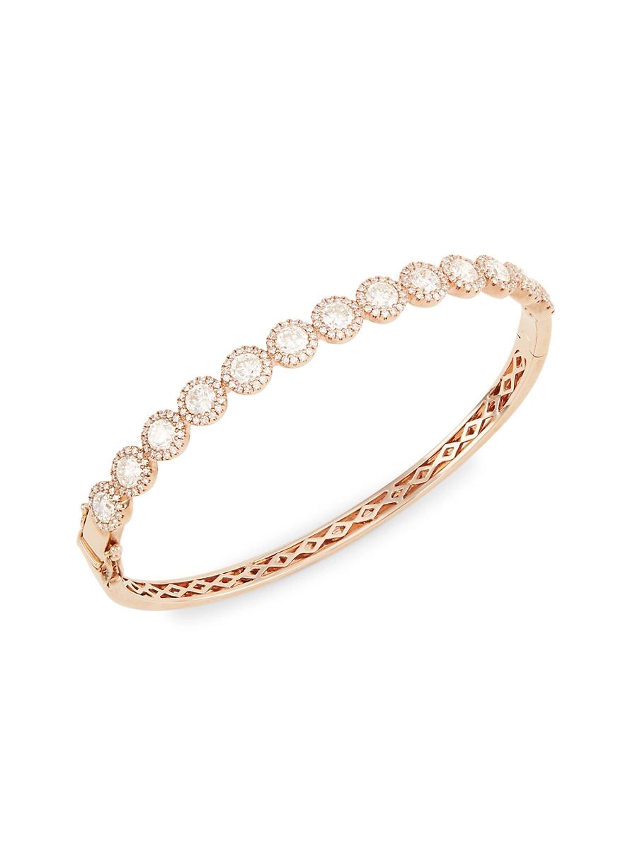 Womens 14K Rose Gold & 3.17 TCW Diamond Bangle Product Image