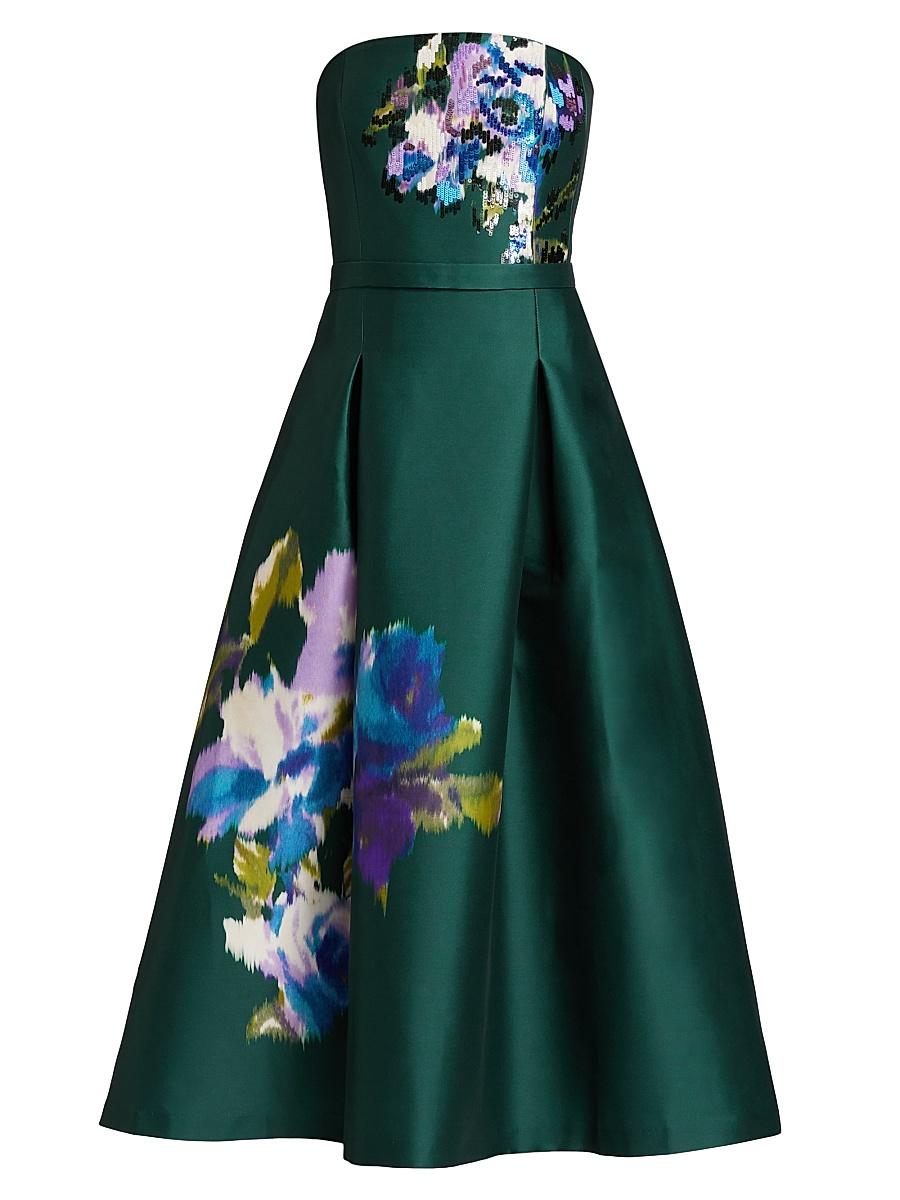 Womens Shay Strapless Tea-Length Dress Product Image