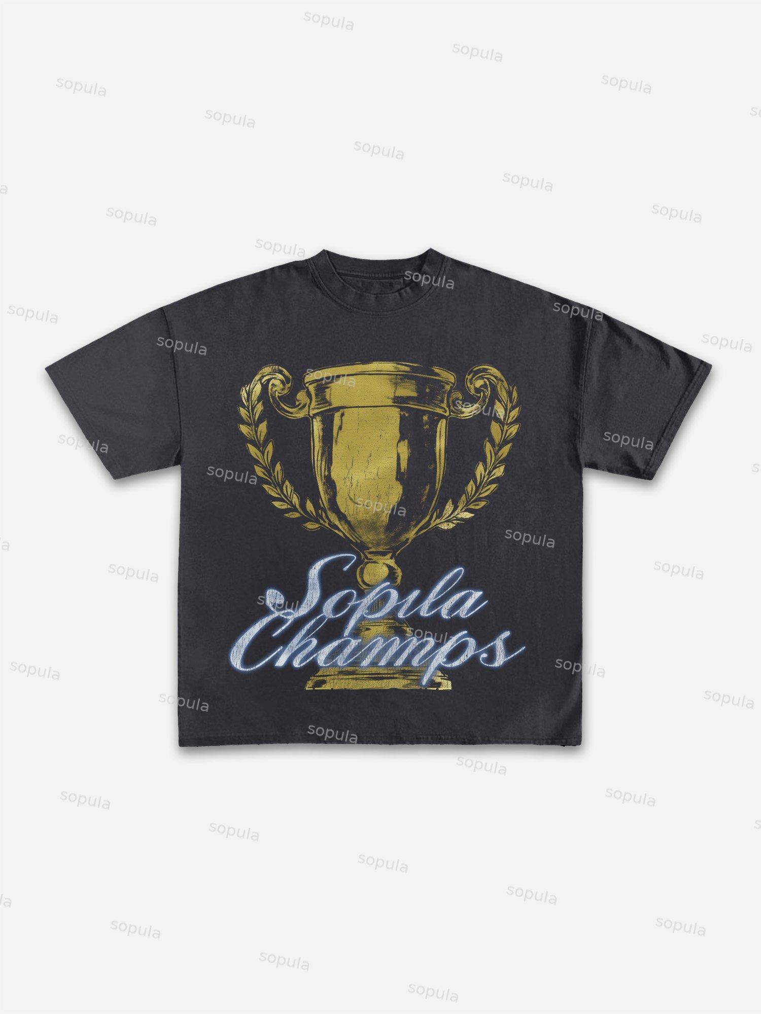 Vintage Trophy Graphic Cotton T-shirt Product Image