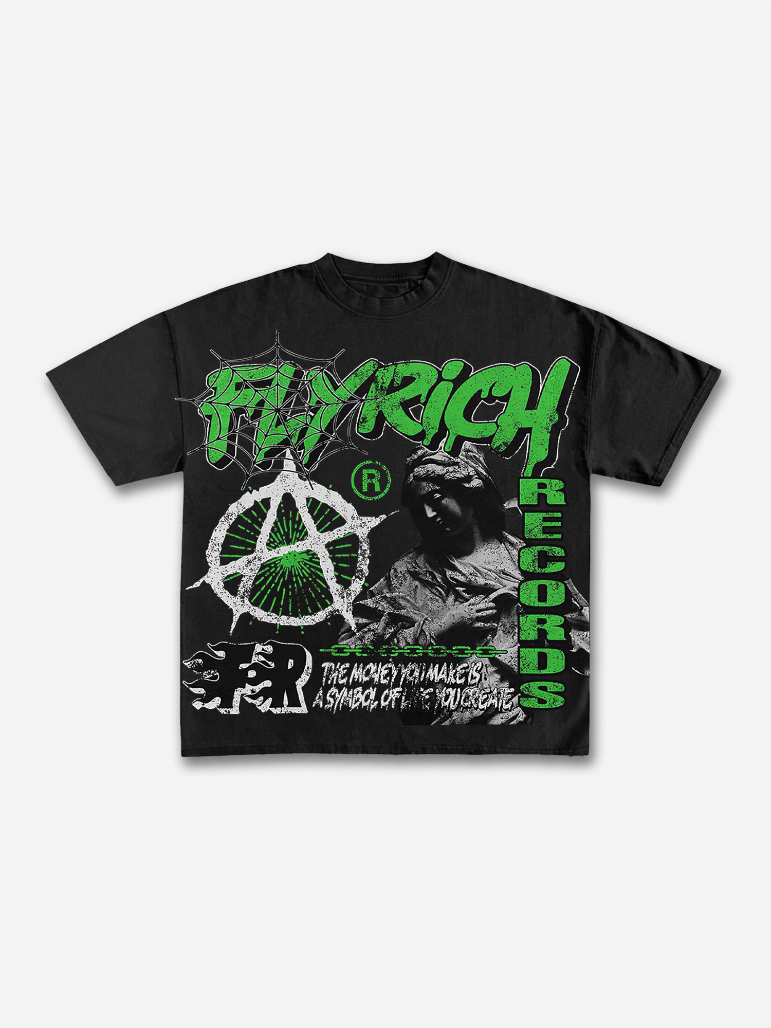 Y2k Vintage Flyrich 2019 World Graphic Cotton T-Shirt Product Image