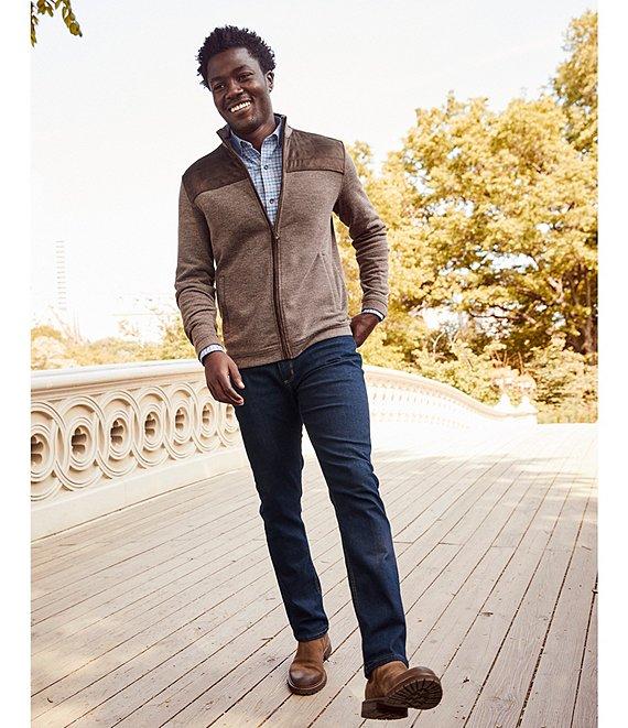 Johnston & Murphy 5-Pocket Regular Fit Tapered Leg Washed Stretch Denim Jeans Product Image