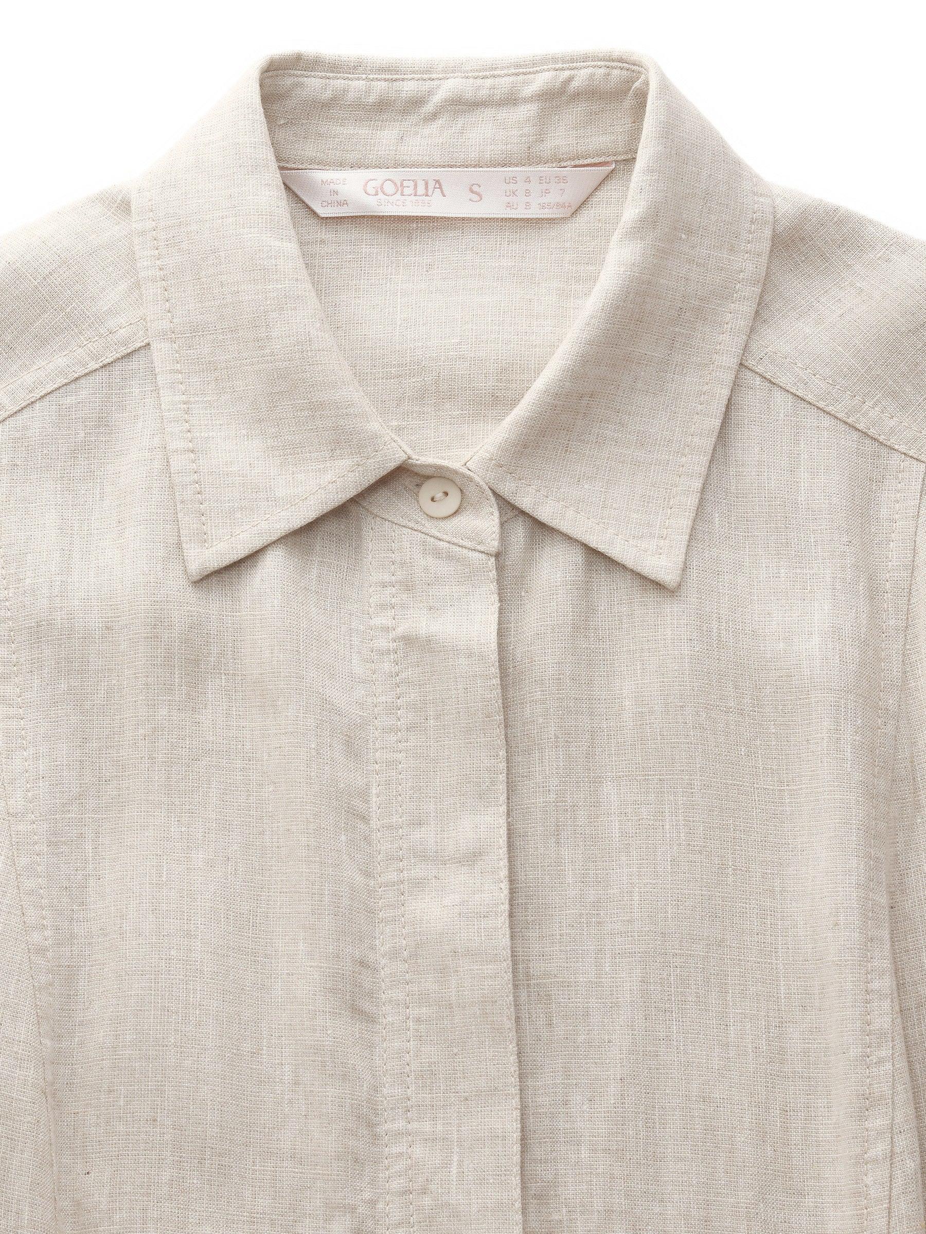 100% Linen Women Vest Maxi Shirt Dress With Belt Product Image