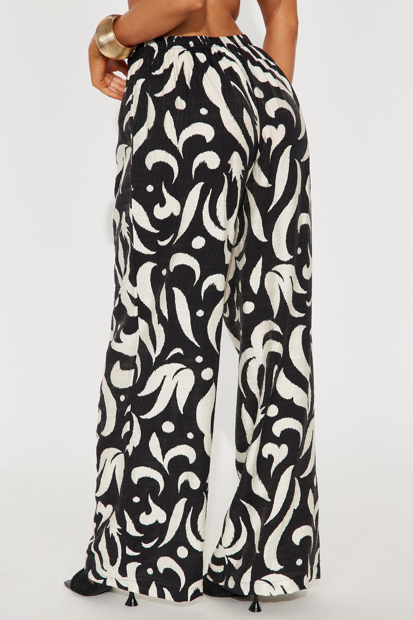 Always Classy Abstract Wide Leg Pant - Black/combo Female Product Image
