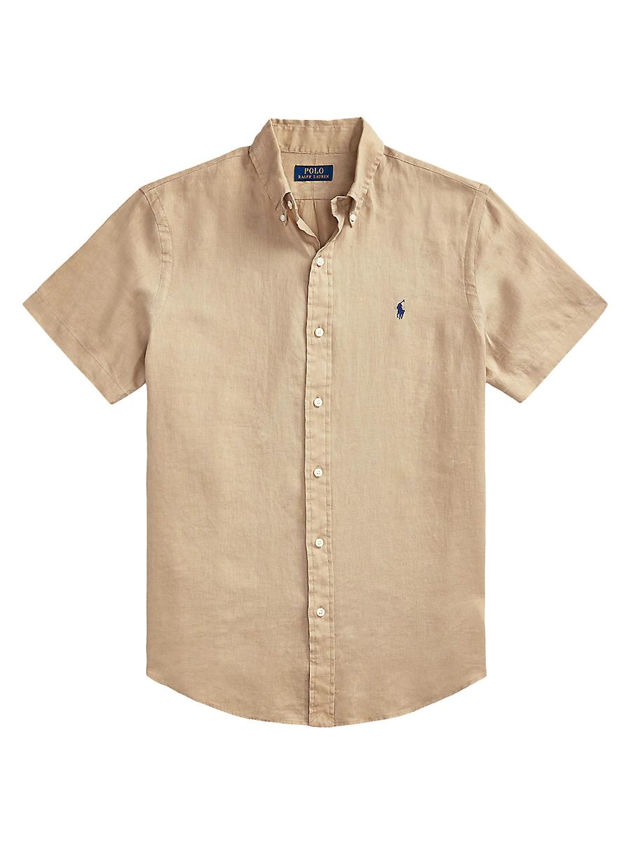 Mens Classic-Fit Short-Sleeve Linen Shirt Product Image