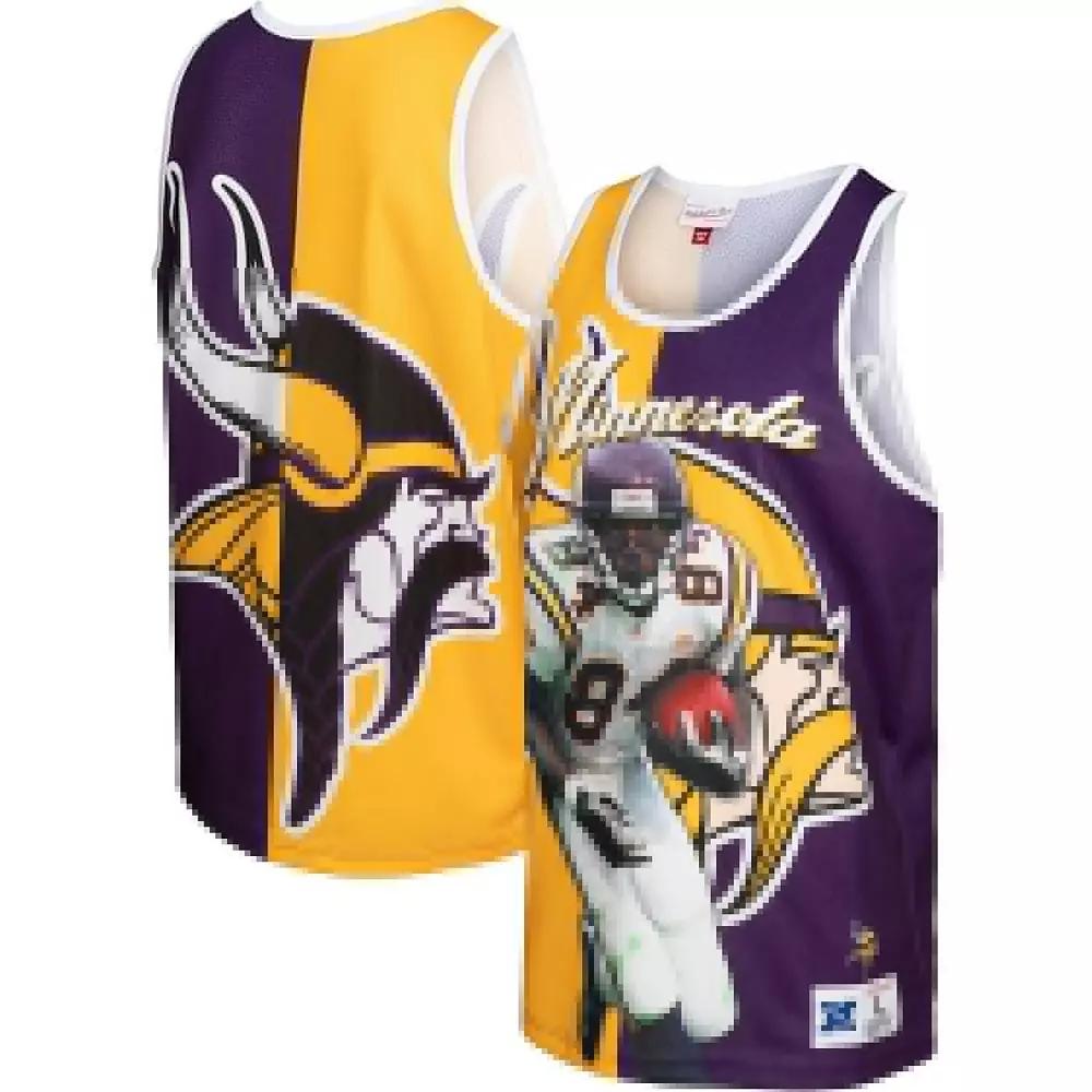 Men's Mitchell & Ness Randy Moss Purple/Gold Minnesota Vikings Retired Player Graphic Tank Top, Size: Medium Product Image