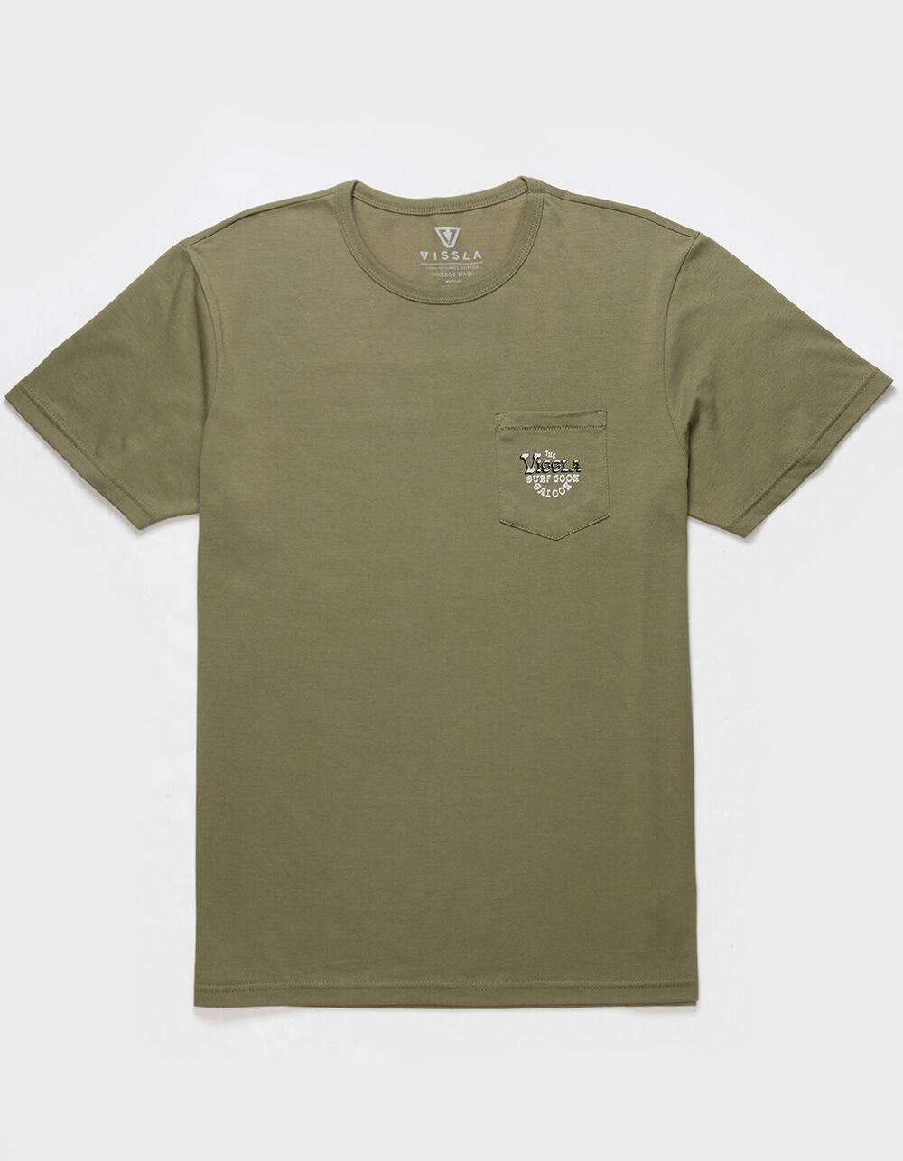 VISSLA Surf Goon Mens Pocket Tee - OLIVE Product Image