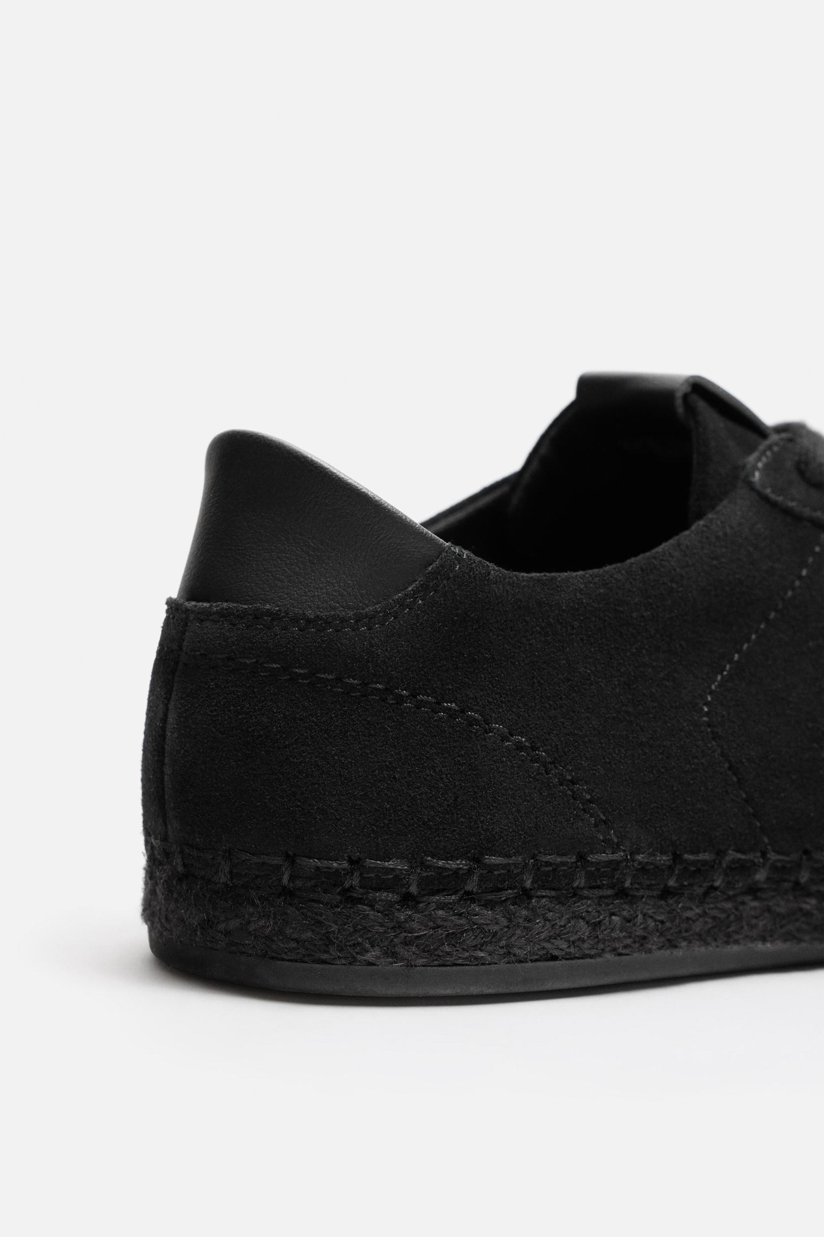 LEATHER JUTE SNEAKERS Product Image