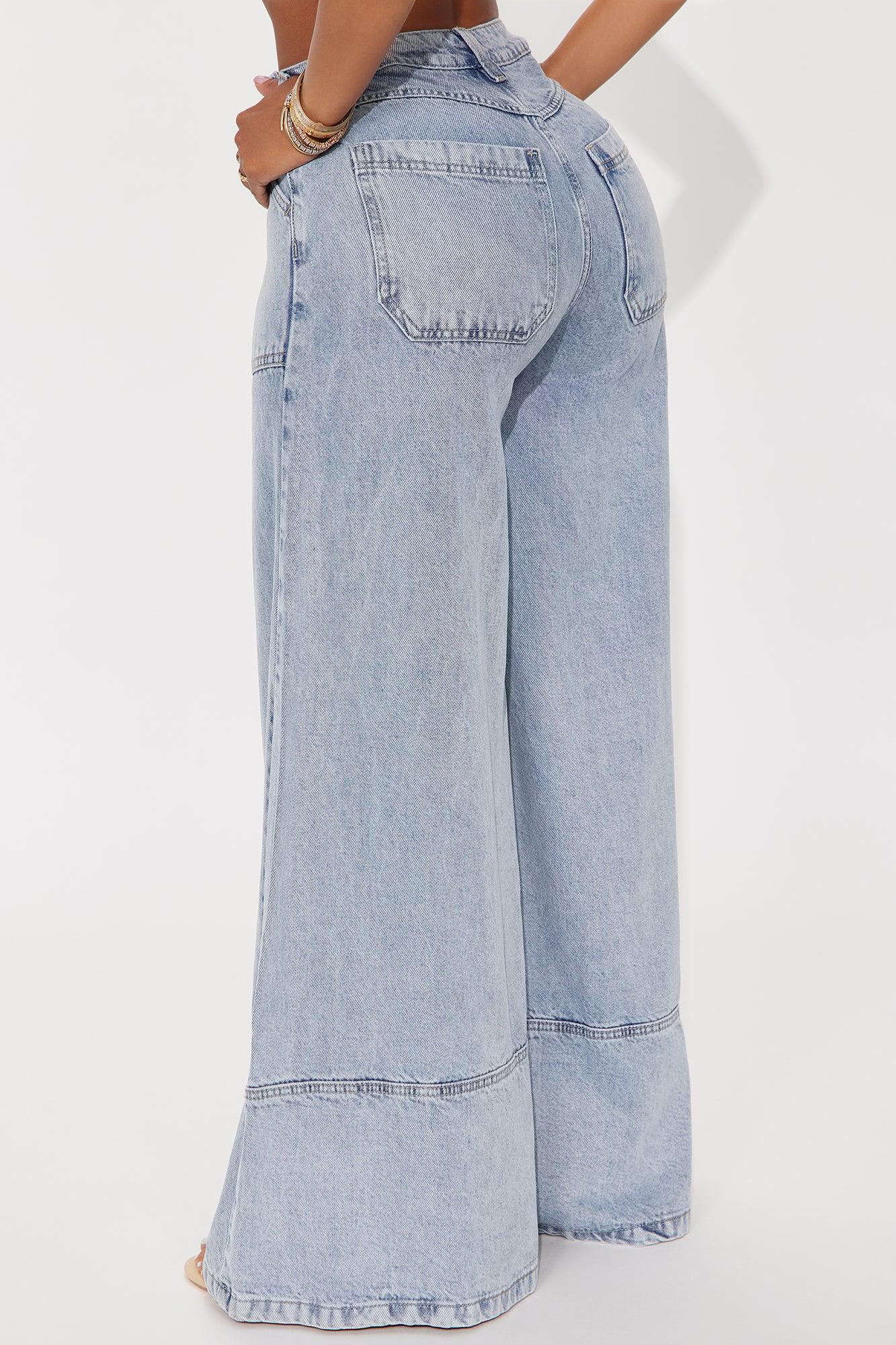 Sunday Drapey Wide Leg Jeans - Light Wash Female Product Image