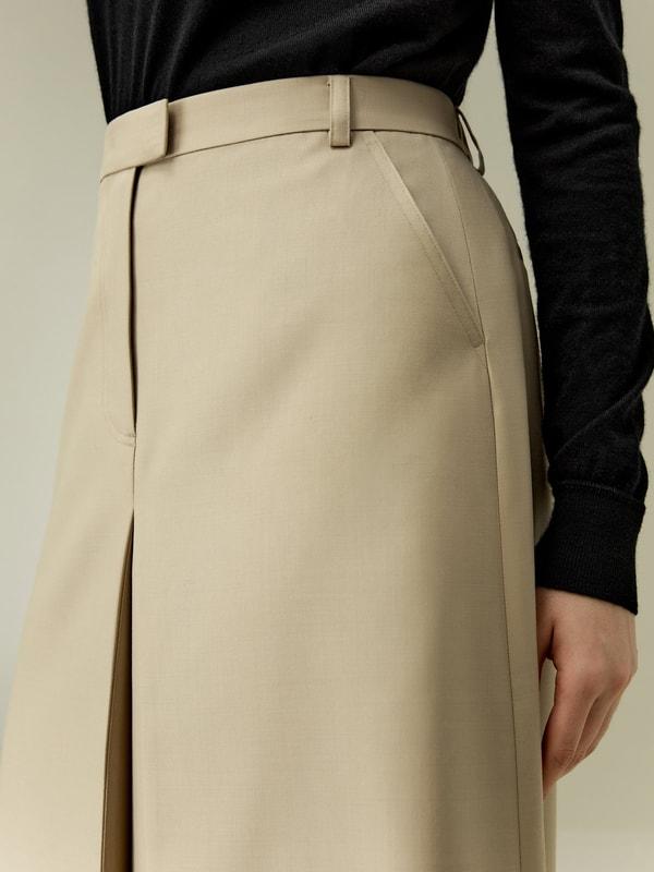 LILYSILK Womens Wool Skirt - Black Wool Silk - Perfect Wardrobe Staples Basic Style Bottoms 16 Product Image