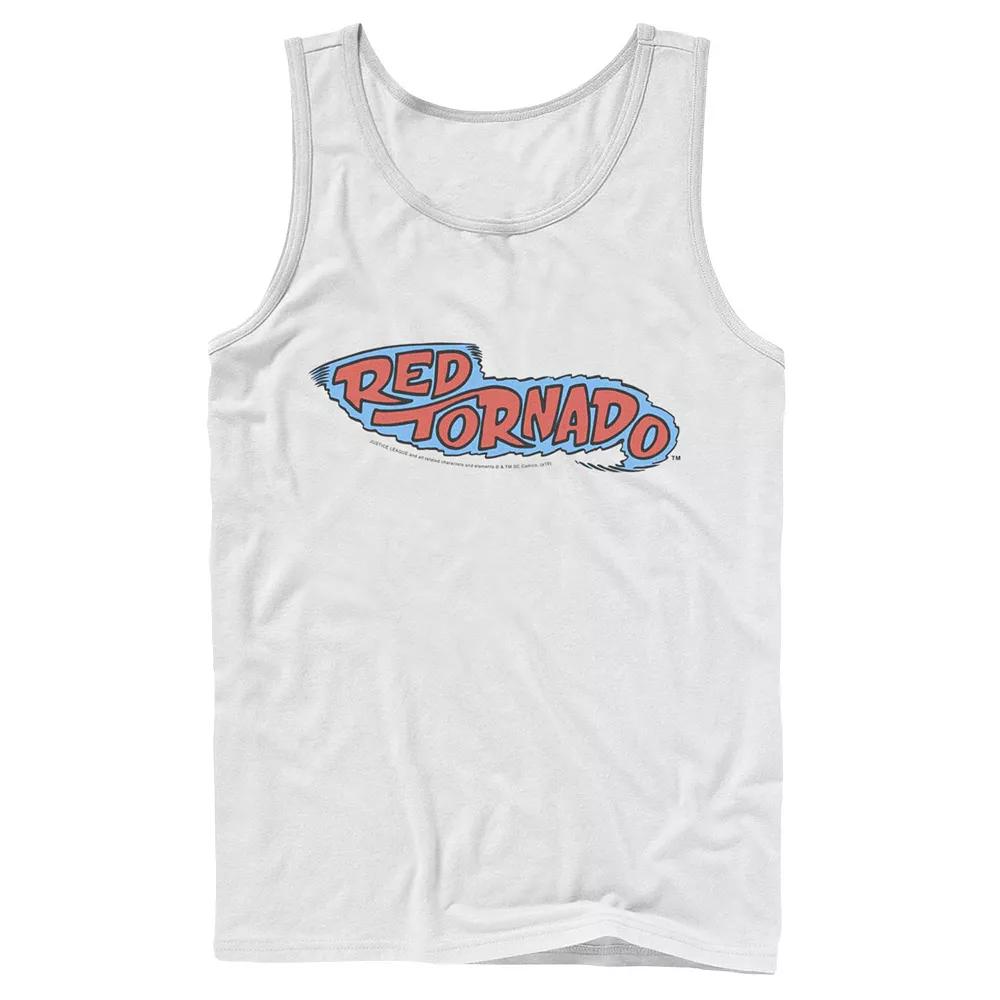 Men's DC Comics Red Tornado Text Logo Poster Tank Top,  Product Image