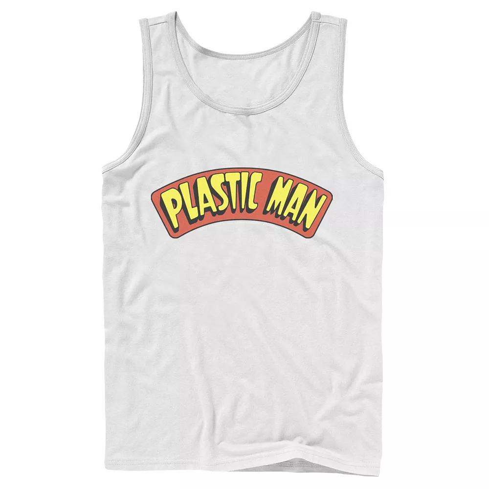 Men's DC Comics Plastic Man Text Logo Poster Tank Top,  Product Image