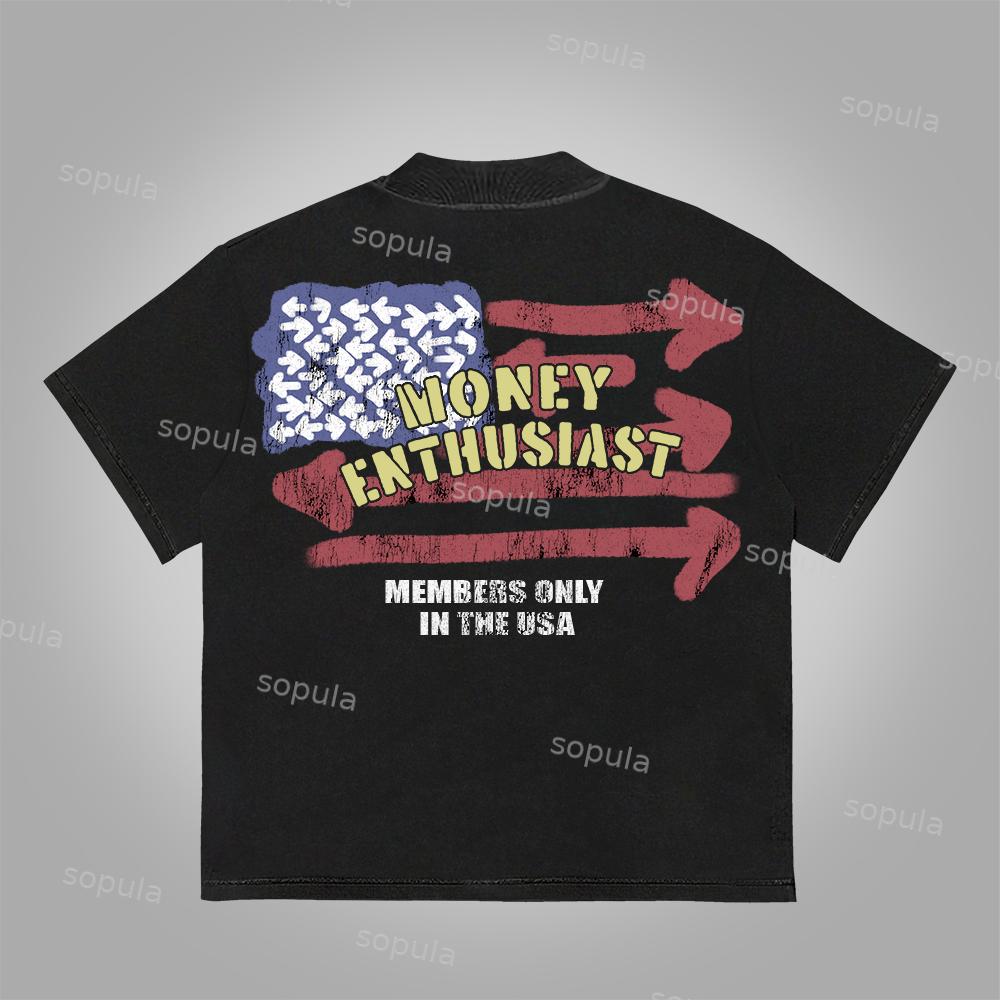 Sopula Street Money Enthusiast Graphics Cotton T-Shirt Product Image