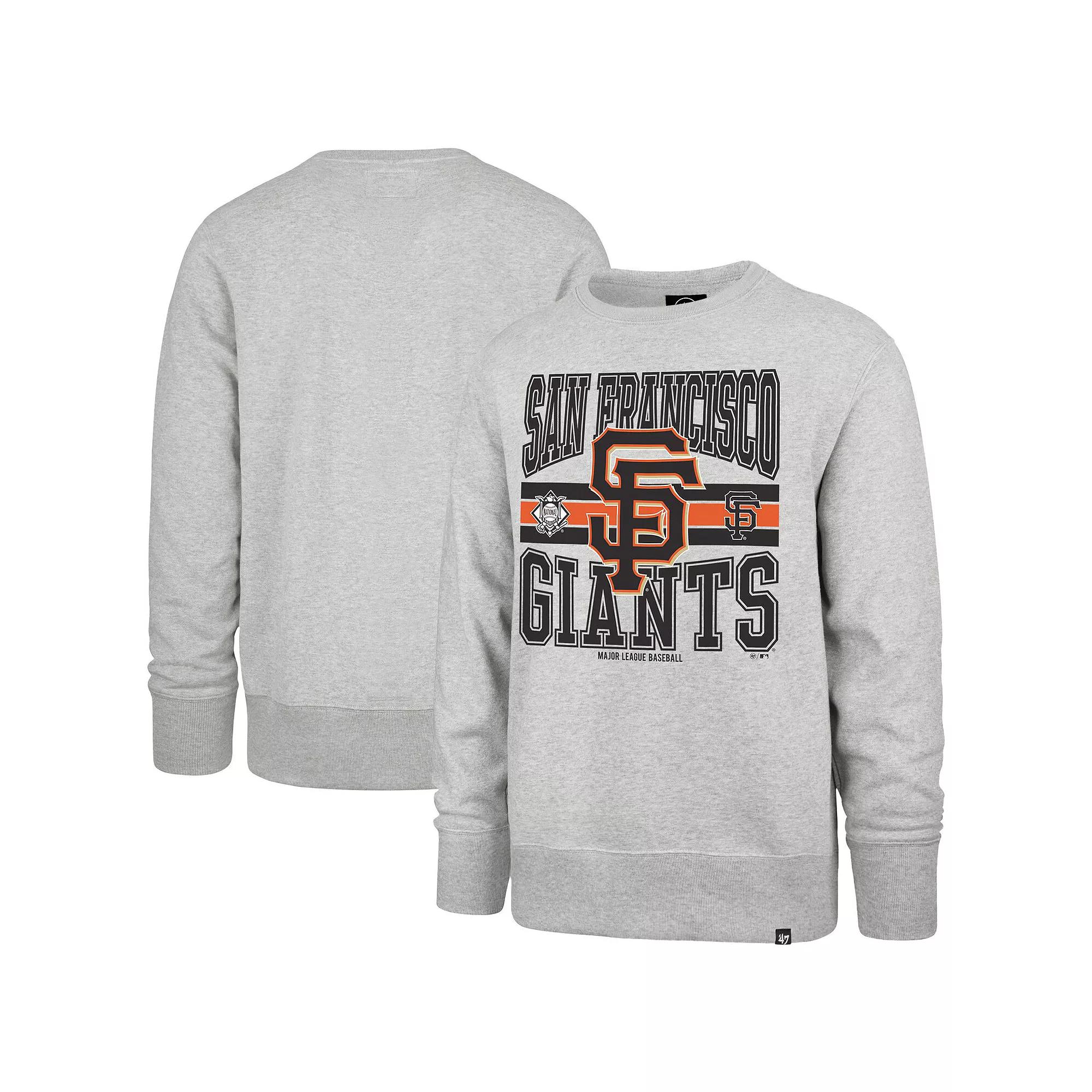 Men's '47  Gray San Francisco Giants Letters Headline Pullover Sweatshirt, Size: 3XL, Grey Product Image