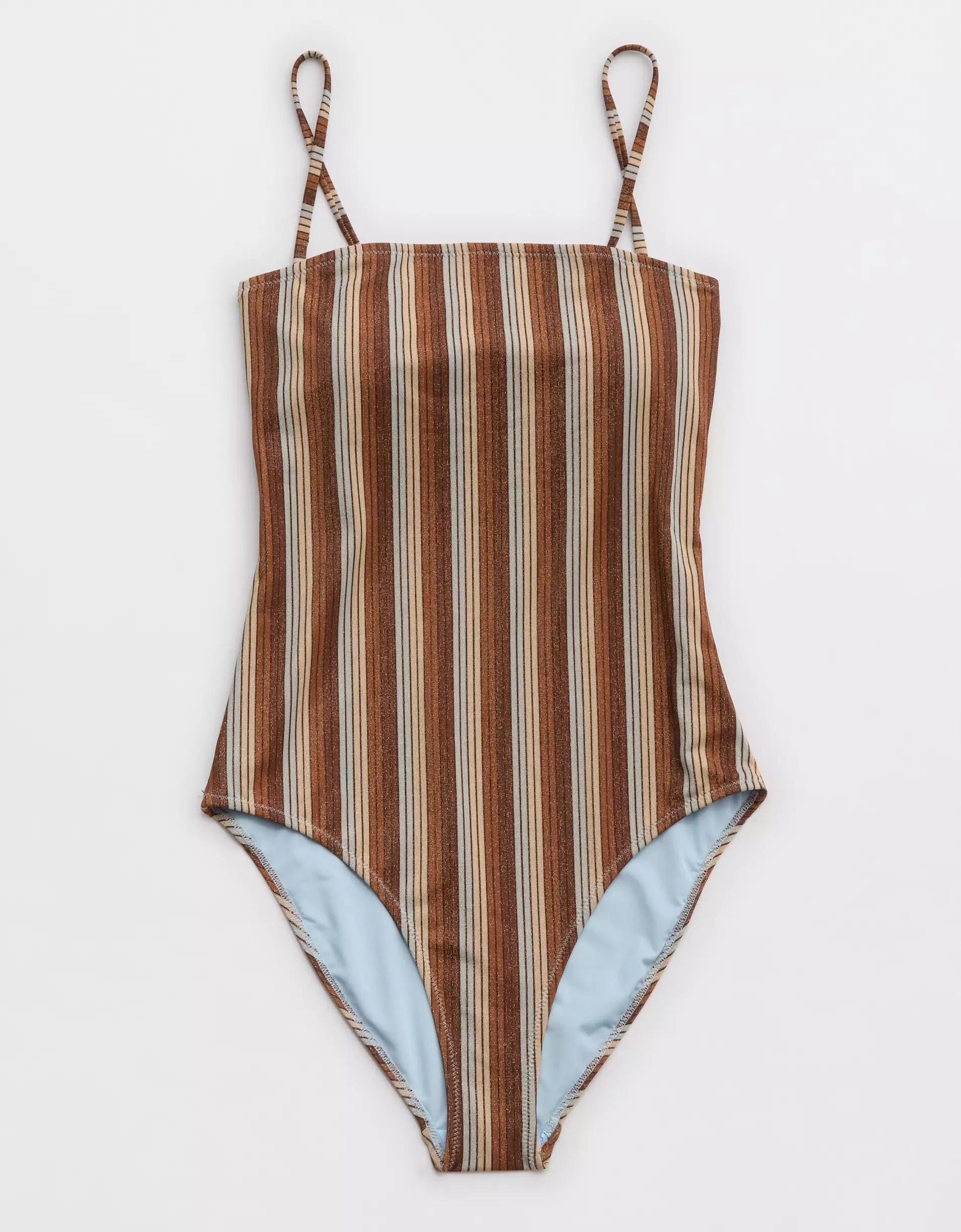 Aerie Sparkle Bandeau One Piece Swimsuit Product Image