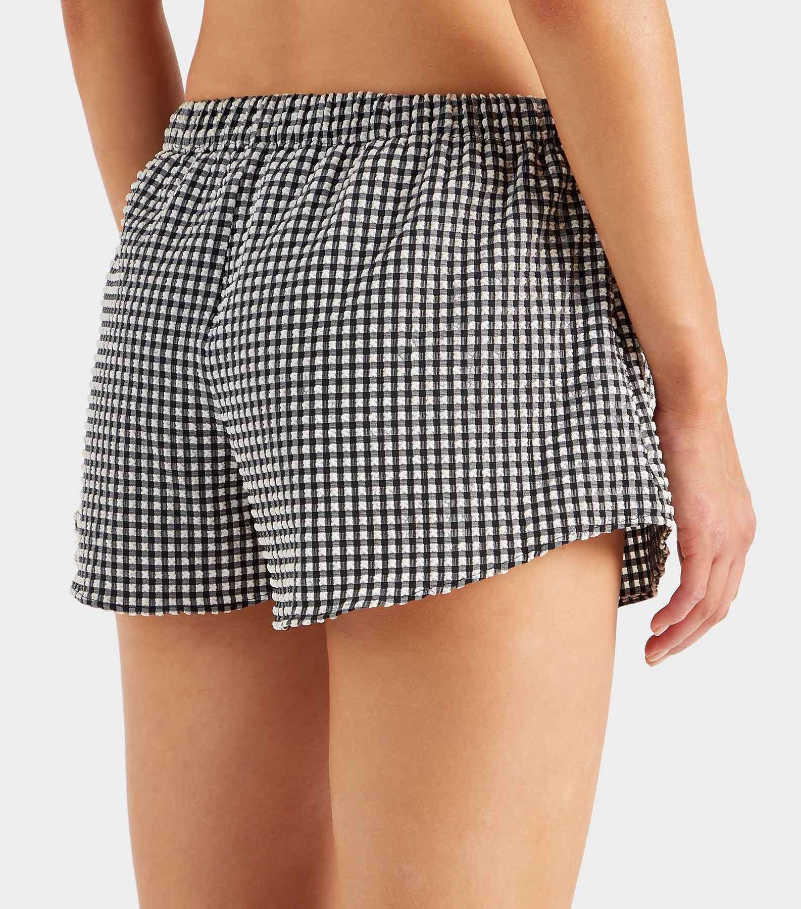 Gingham Seersucker Shorts - Black Gingham Product Image