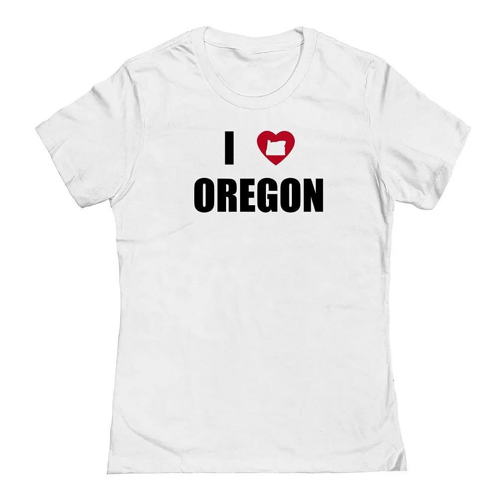 Junior's I Heart Oregon Graphic Tee, Women's,  Product Image