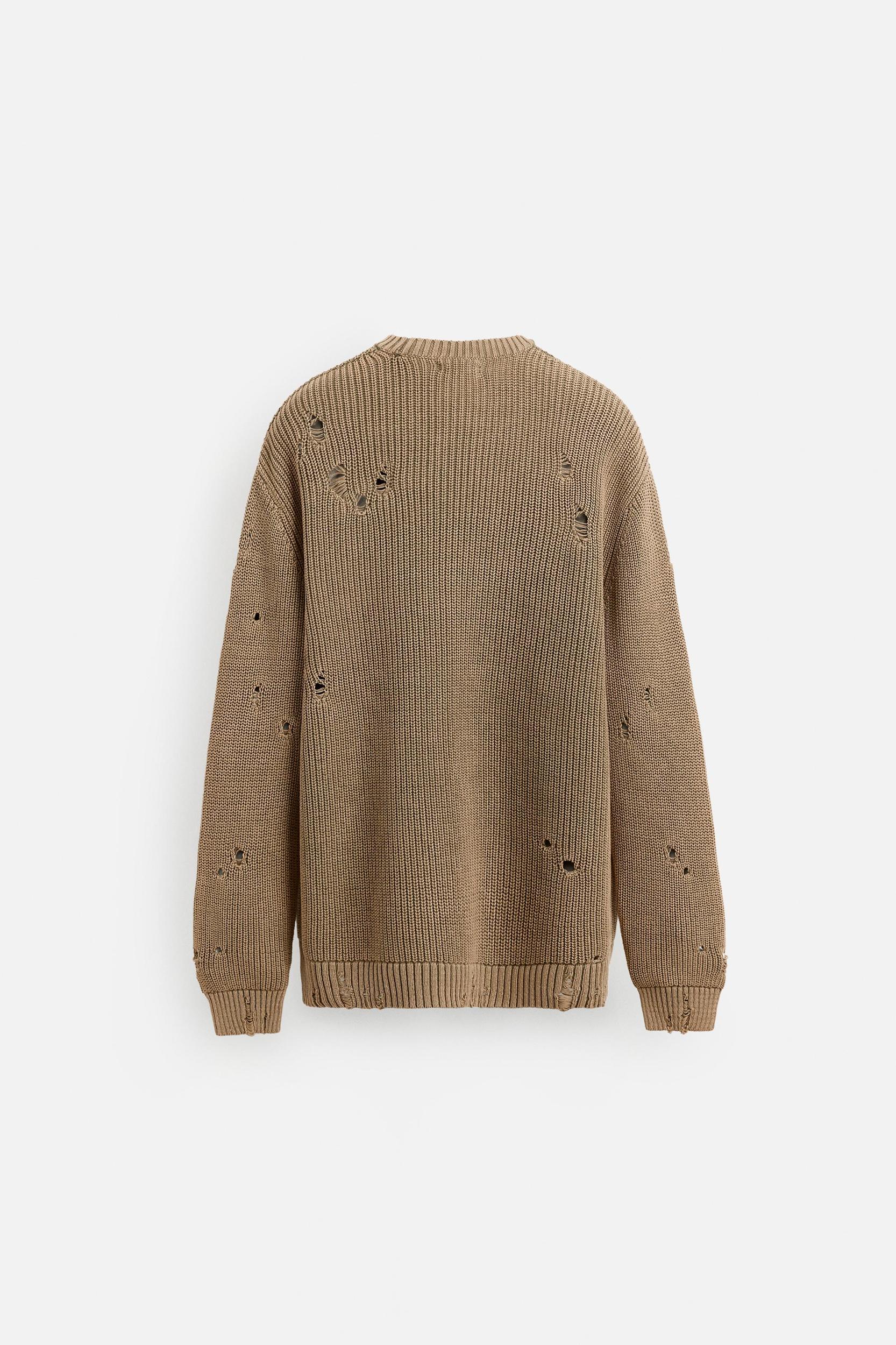 ACID WASH RIPPED SWEATER Product Image