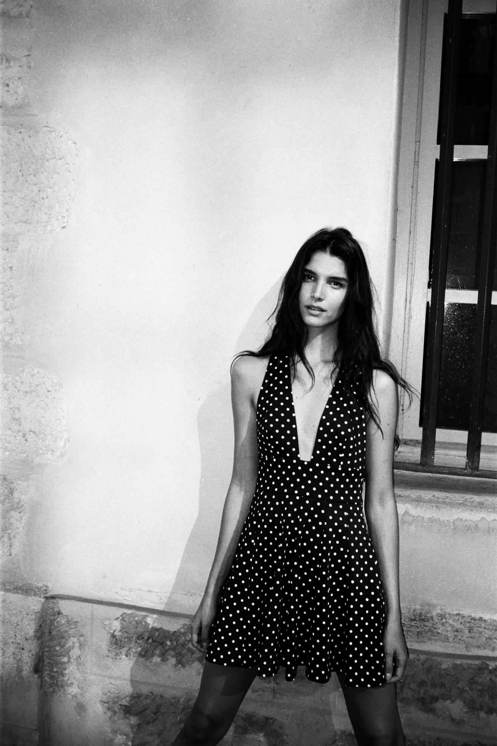 POLKA DOT HALTER MINI DRESS Product Image
