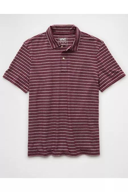 AE 24/7 Club Logo Striped Polo Shirt Men's Product Image