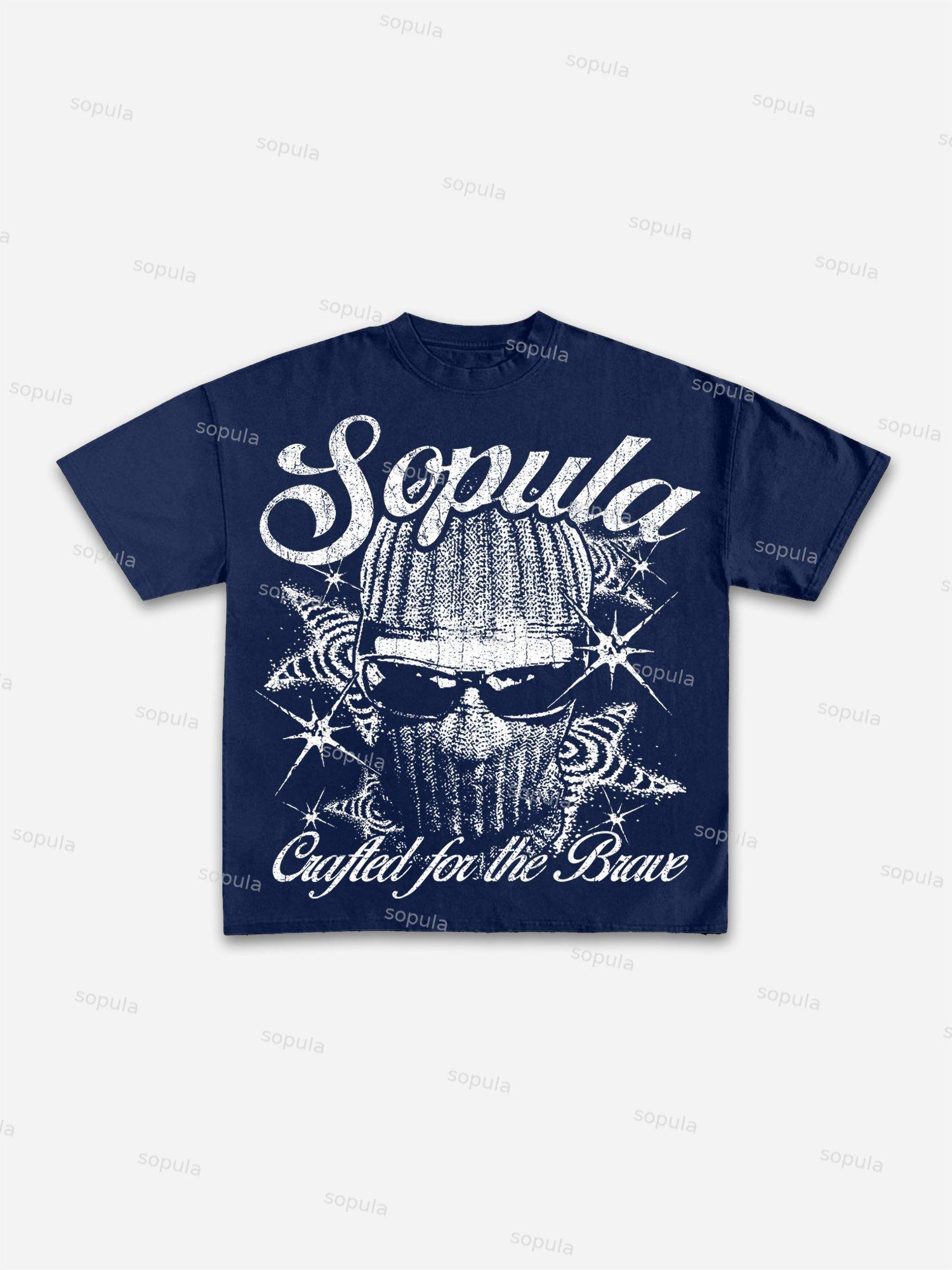 Sopula Mask Graphic Print Cotton T-shirt Product Image