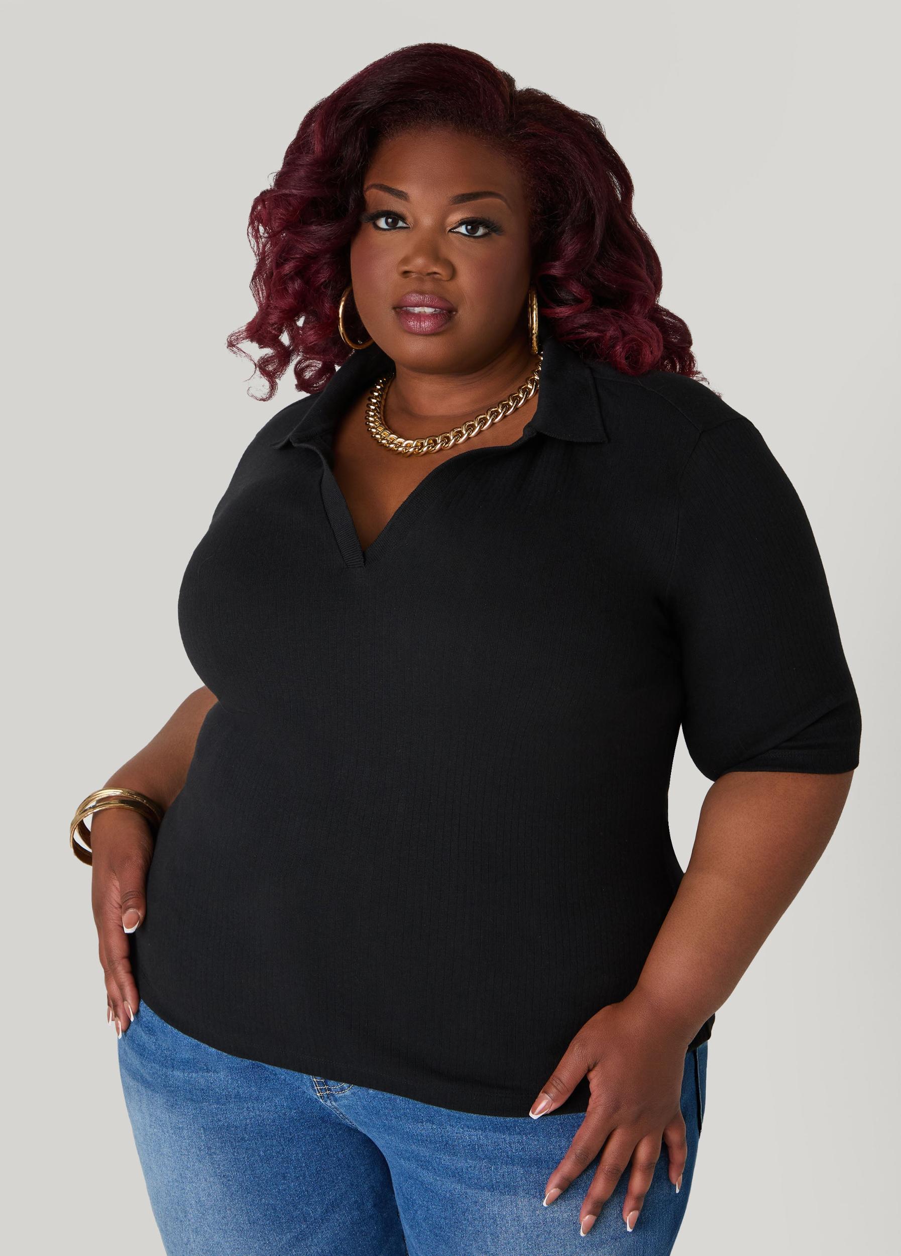 V Neck Ribbed Top Product Image