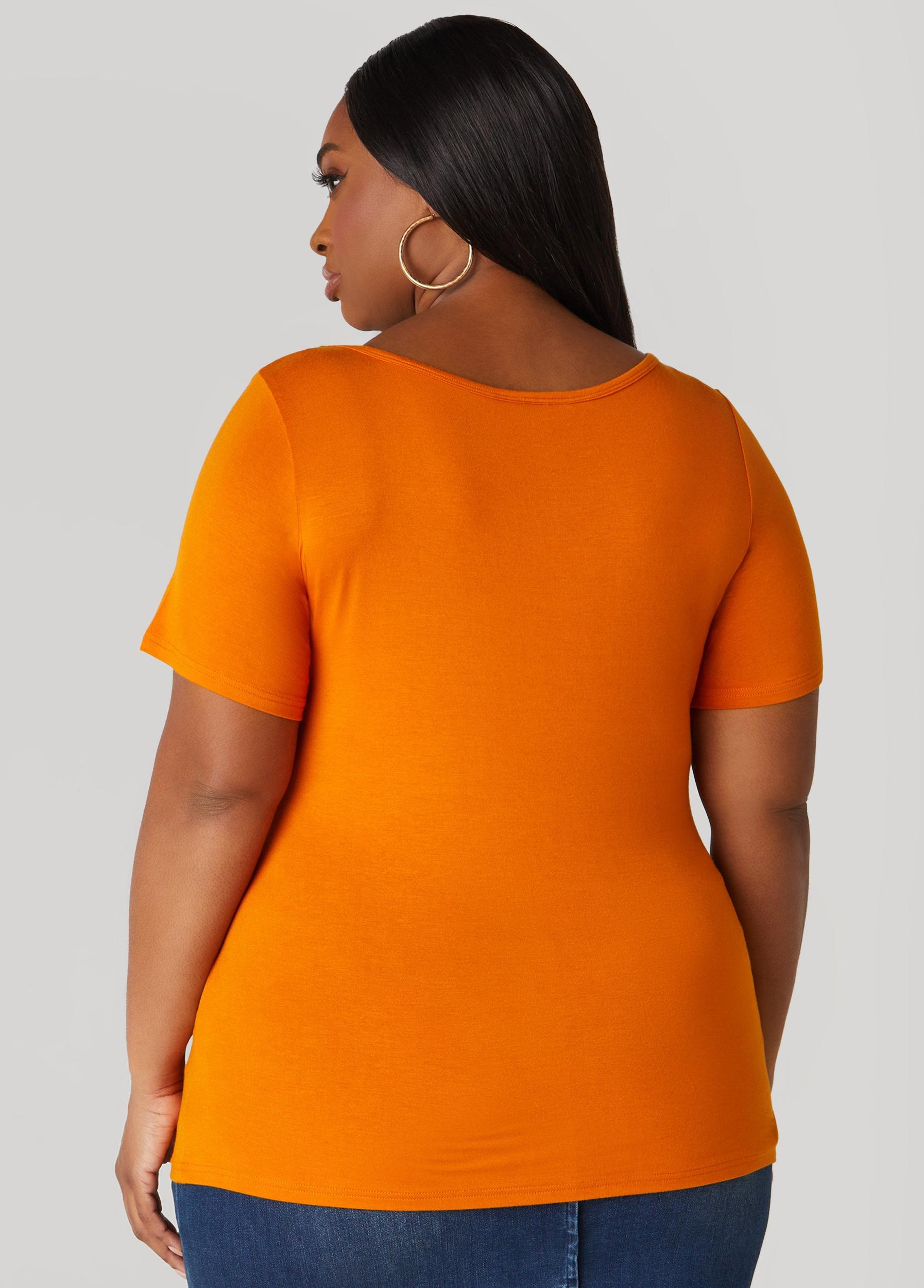 Plus Size Basic Scoop Neck Tee Ashley Stewart Product Image